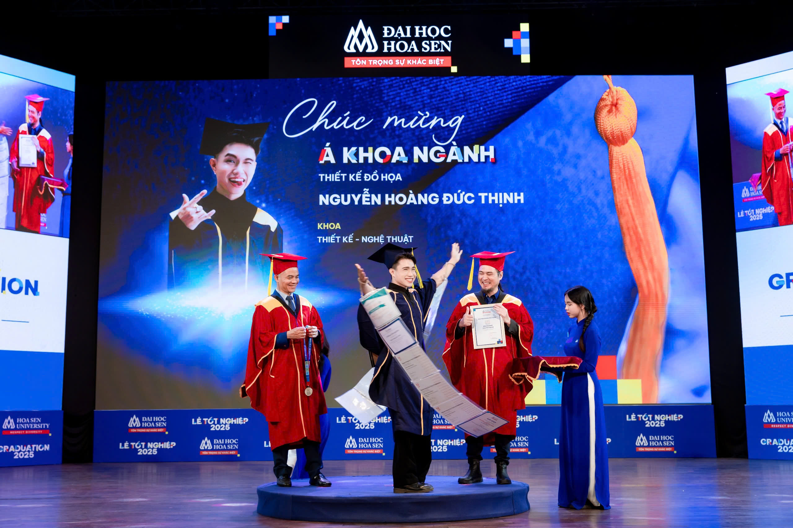 Nguyễn Hoàng Đức Thịnh - Á khoa ngành Thiết kế đồ họa HSU trở thành đại biểu Việt Nam tham dự Tàu Thanh niên Đông Nam Á – Nhật Bản 2025