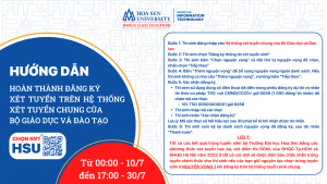 [HƯỚNG DẪN HOÀN THÀNH ĐĂNG KÝ XÉT TUYỂN TRÊN HỆ THỐNG XÉT TUYỂN CHUNG CỦA BÔH GIÁO DỤC VÀ ĐÀO TẠO]