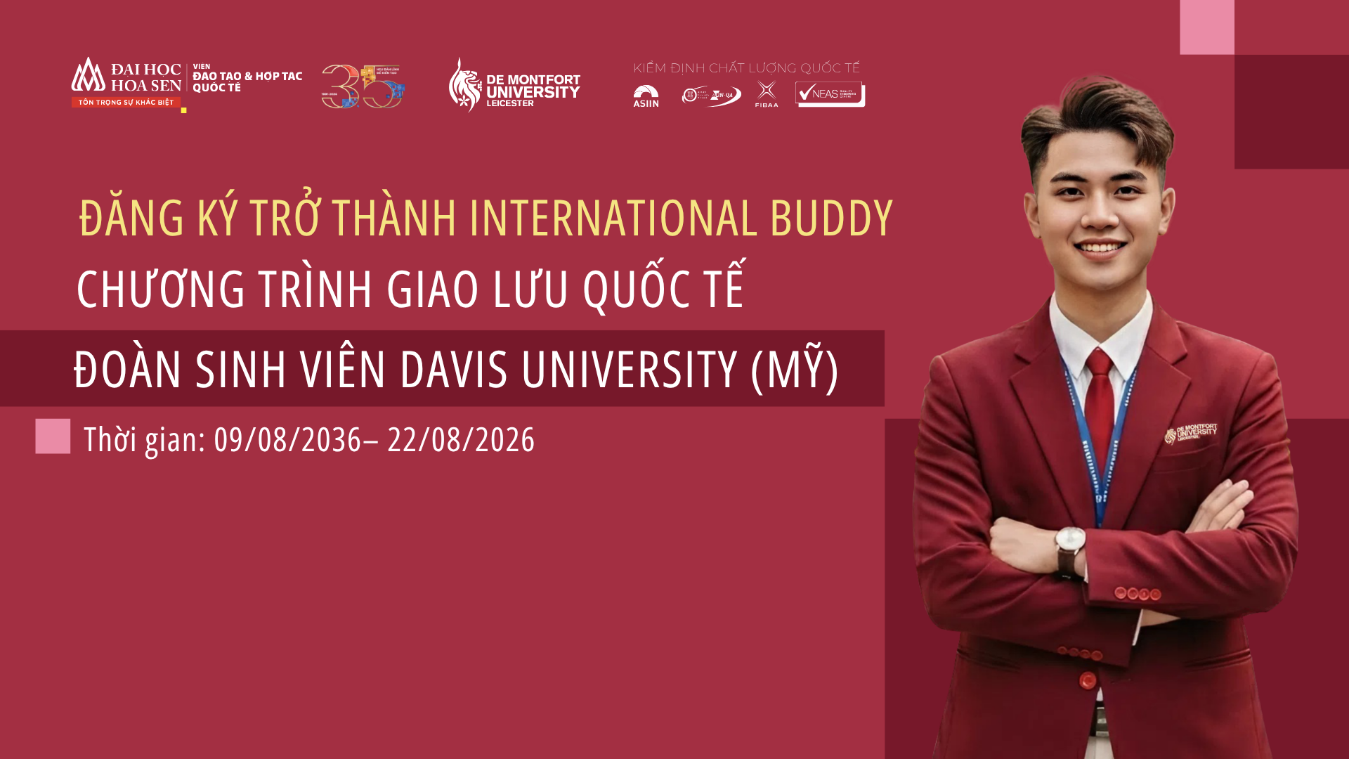 TRƯỜNG ĐẠI HỌC HOA SEN TUYỂN CỘNG TÁC VIÊN INTERNATIONAL BUDDY CHƯƠNG TRÌNH GIAO LƯU QUỐC TẾ CÙNG DAVIS UNIVERSITY (HOA KỲ)
