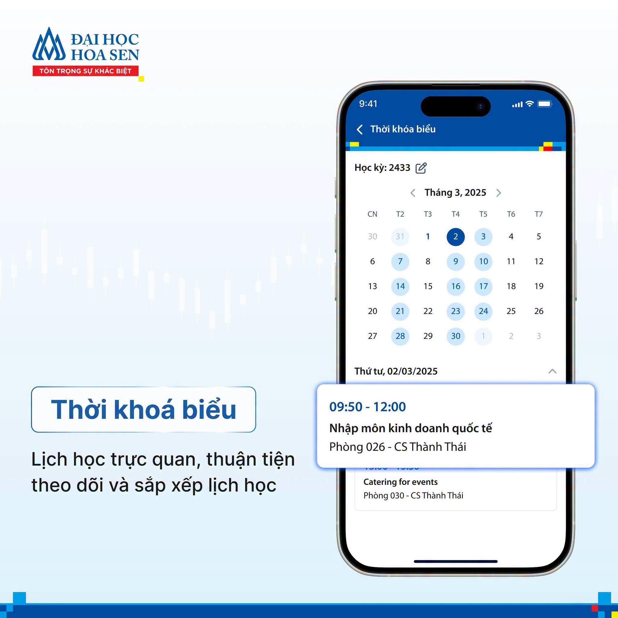 Thời khóa biểu ứng dụng Hoa Sen