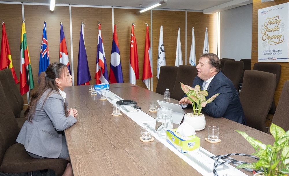 Mr. Marc Sternagel interviewing Hotel Management students