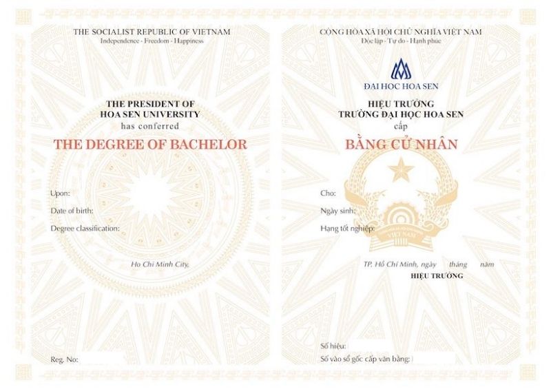 Mẫu văn bằng Tốt nghiệp - Phòng Đào Tạo Đại Học