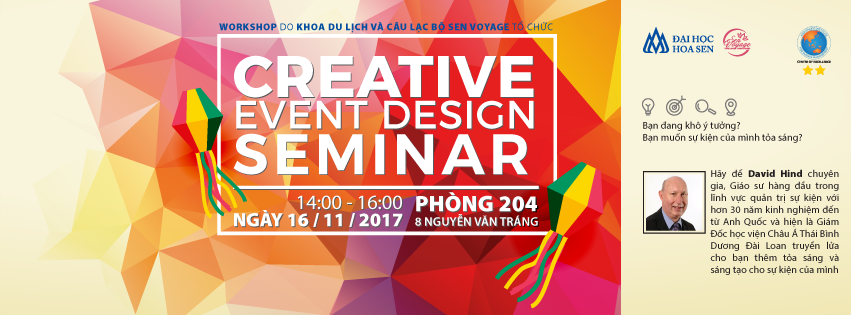 coverfacebook_creativeeventseminar Hội thảo về " Sáng tạo ý tưởng cho sự kiện - Creative Event Design"