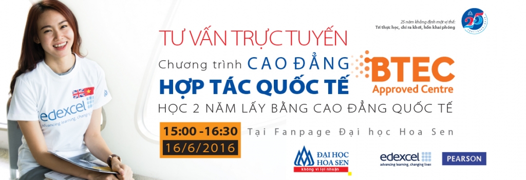 Tu van truc tuyen chuong trình hop tac quoc te BTEC HND - Dai hoc Hoa Sen