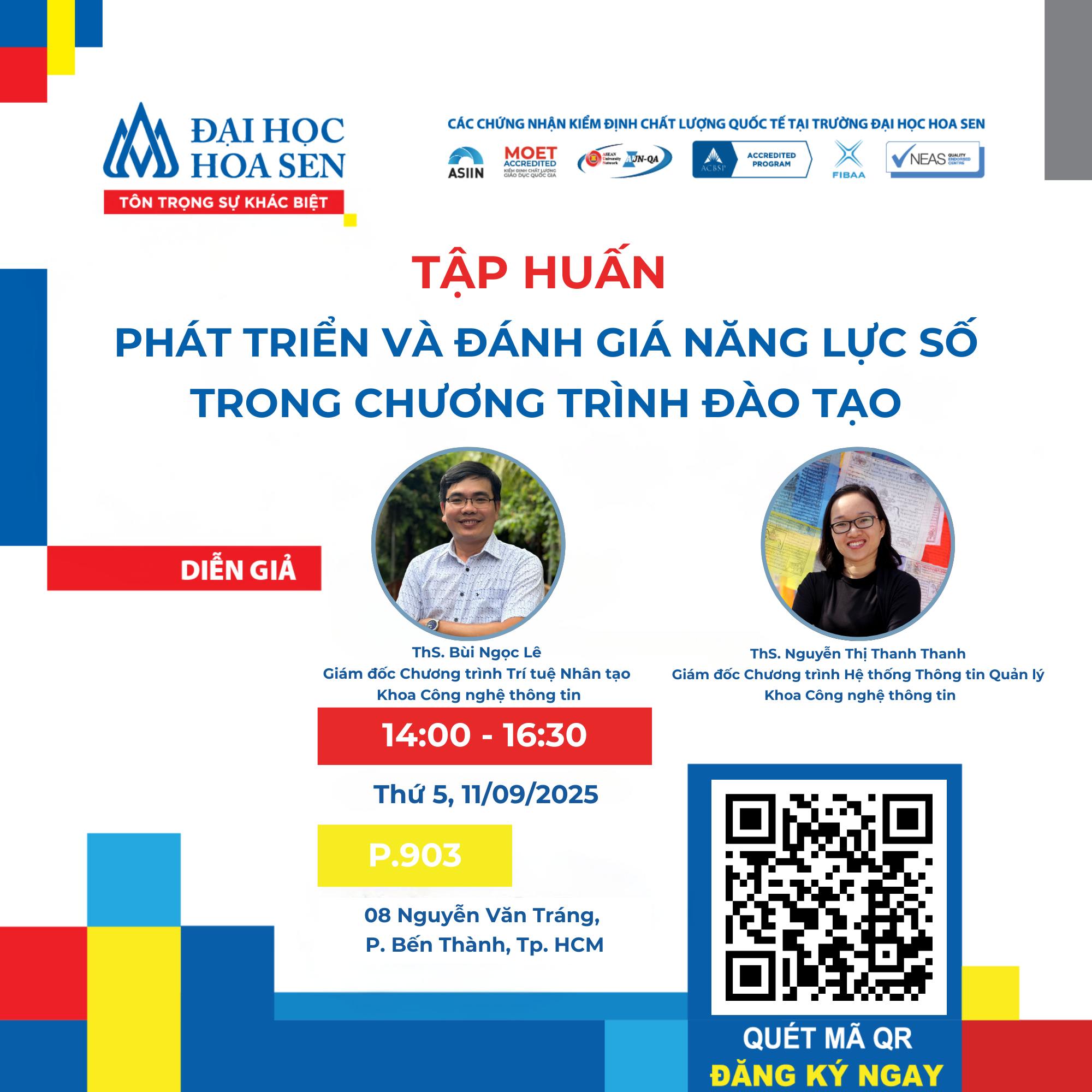 Phát triển và đánh giá năng lực số trong chương trình đào tạo