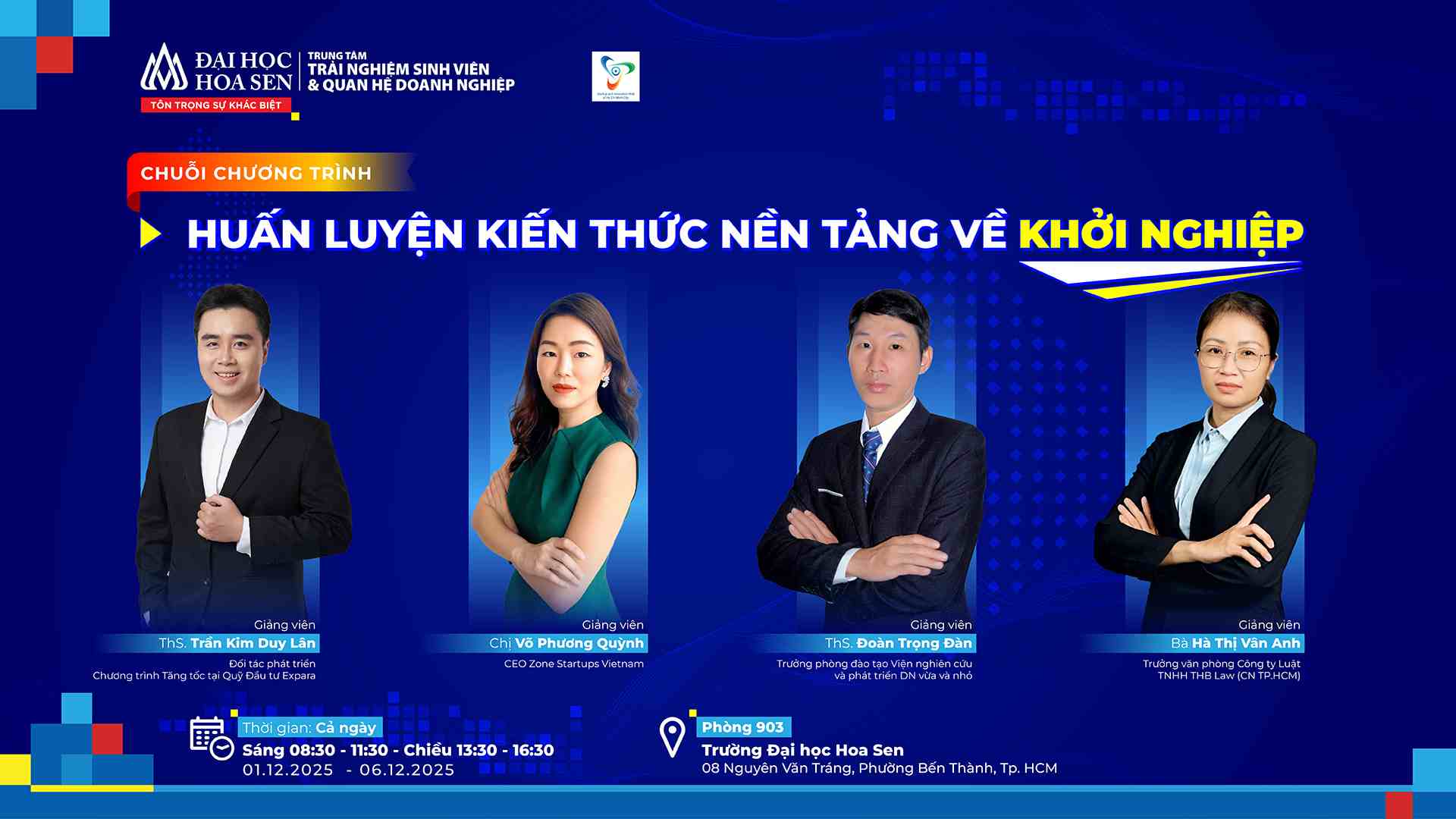 Chuỗi chuyên đề khởi nghiệp cho người trẻ: Ý tưởng – Tài chính – Pháp lý