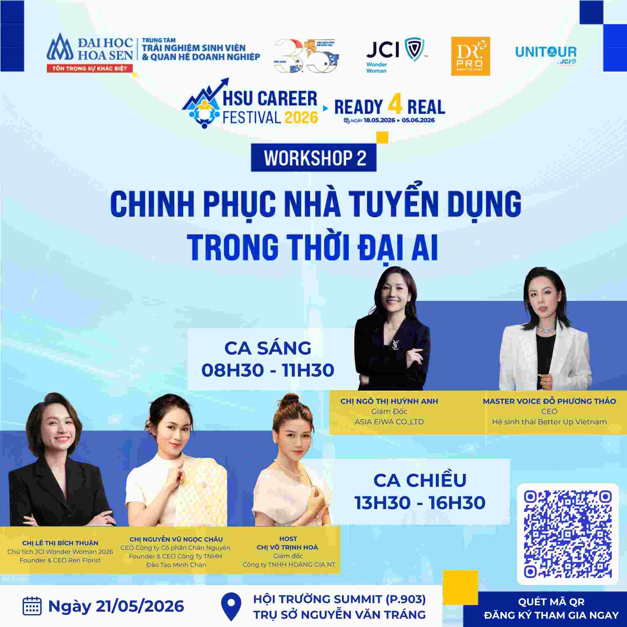 HSU Career Festival 2026 khởi động chuỗi workshop “Làm chủ AI – Chinh phục nhà tuyển dụng”