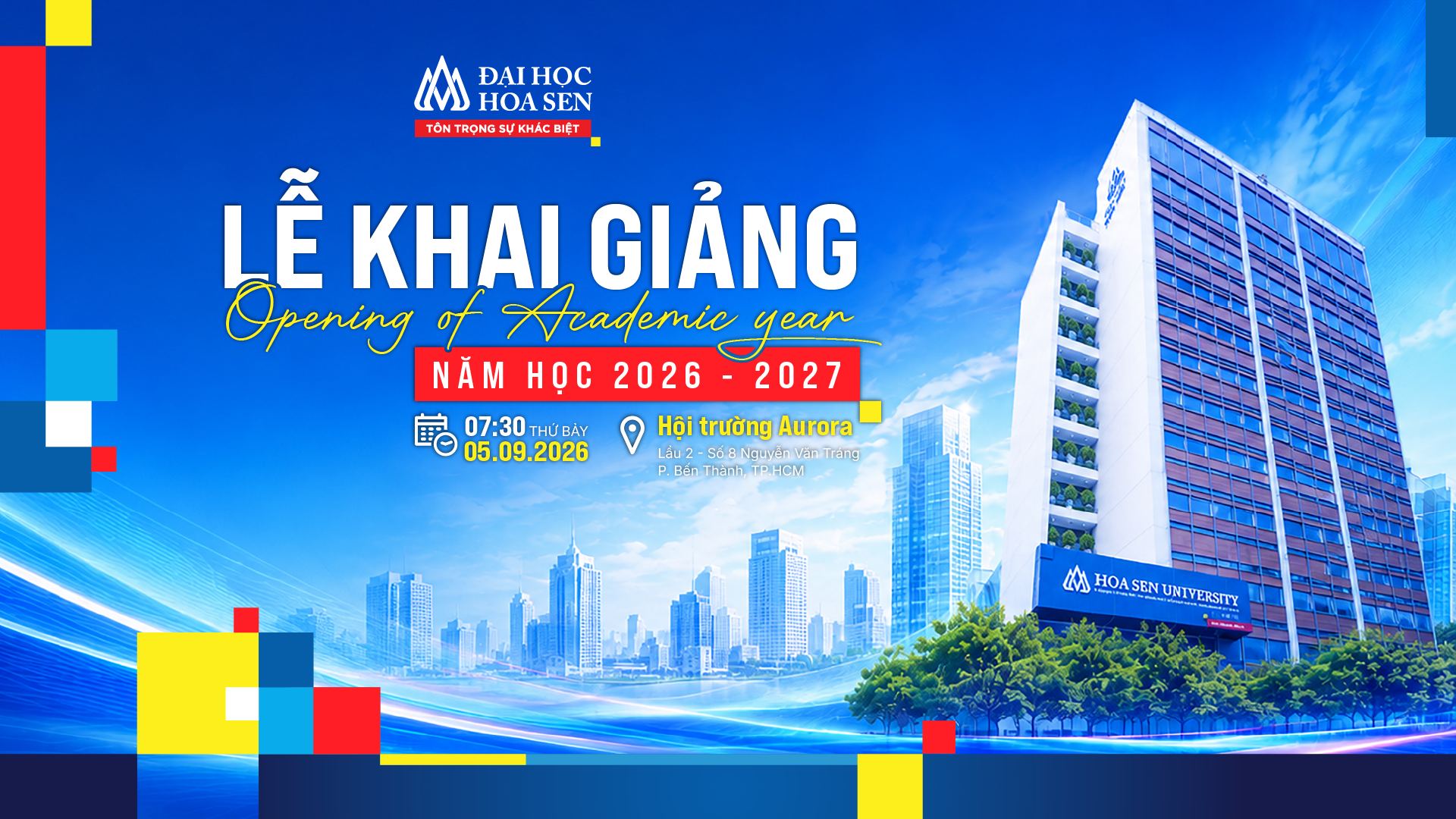 Lễ Khai giảng năm học 2026-2027: bắt đầu hành trình bản lĩnh tại HSU