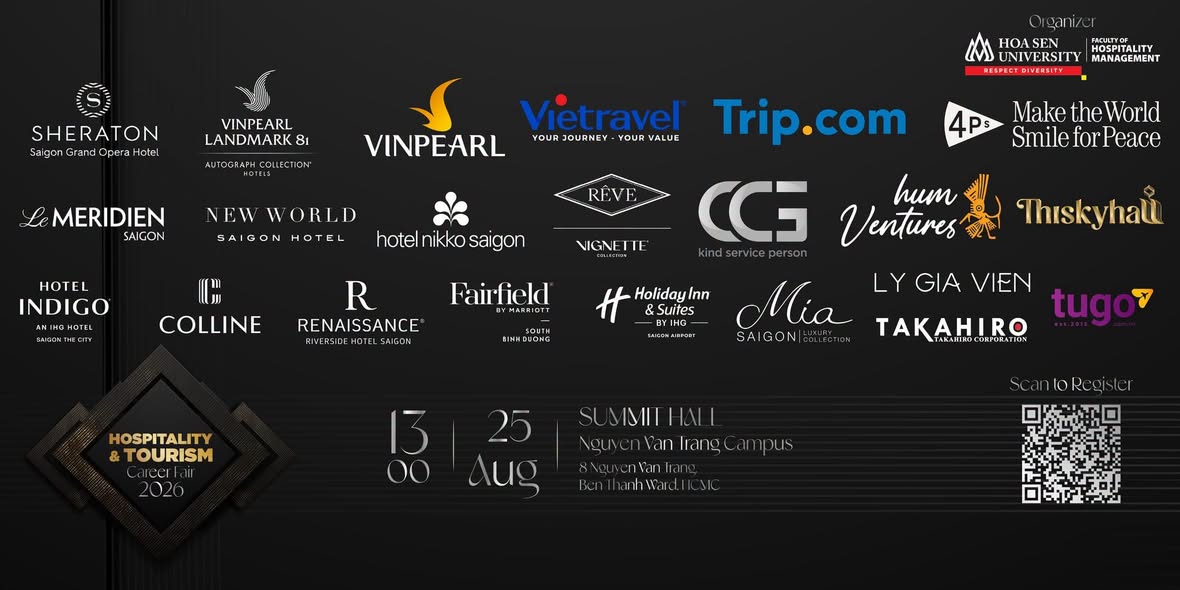 Hospitality & Tourism Career Fair 2026: kết nối doanh nghiệp, mở rộng cơ hội nghề nghiệp