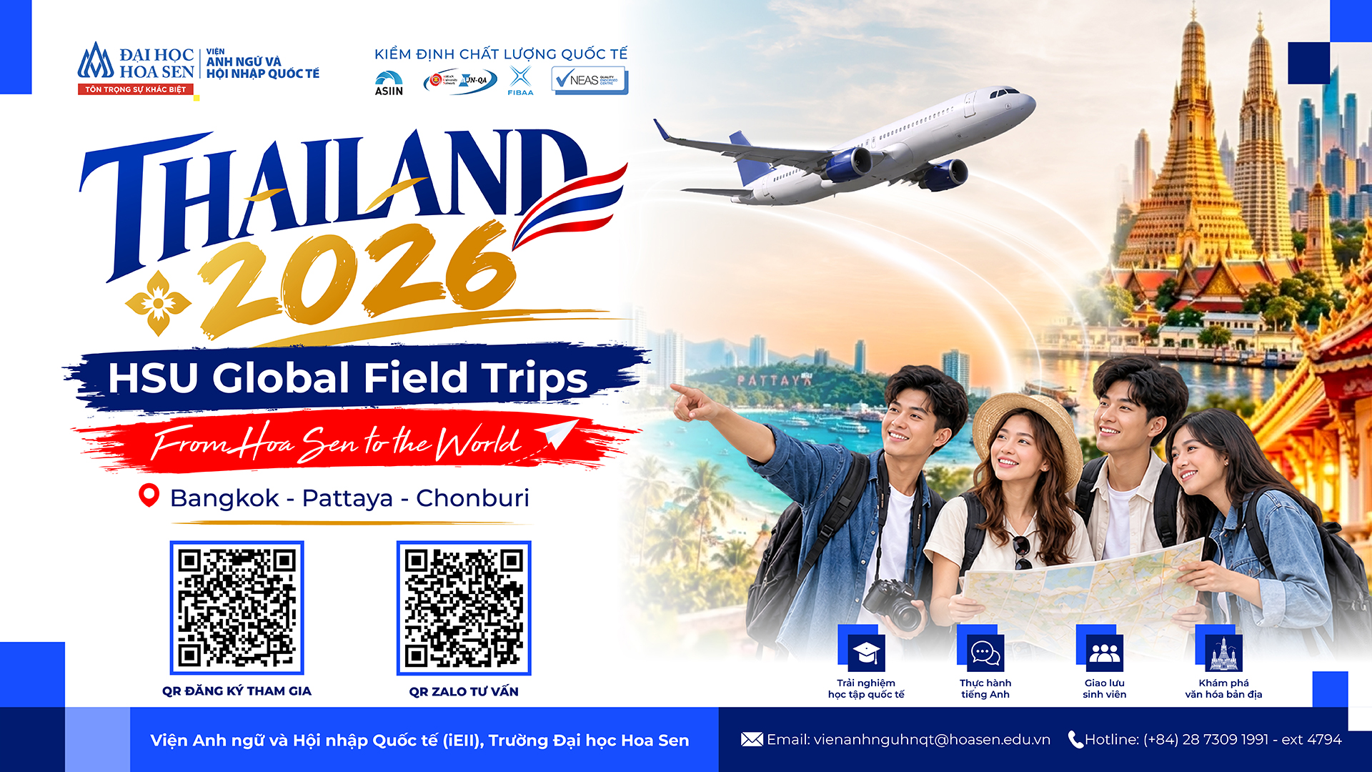 iEII Global Field Trips Thailand 2026: Trải nghiệm học tập quốc tế dành cho sinh viên HSU