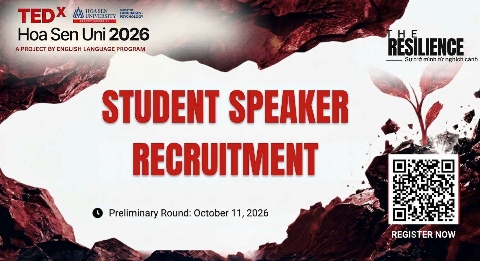 TEDxHoa Sen Uni 2026 – The Resilience: Sự trở mình từ nghịch cảnh
