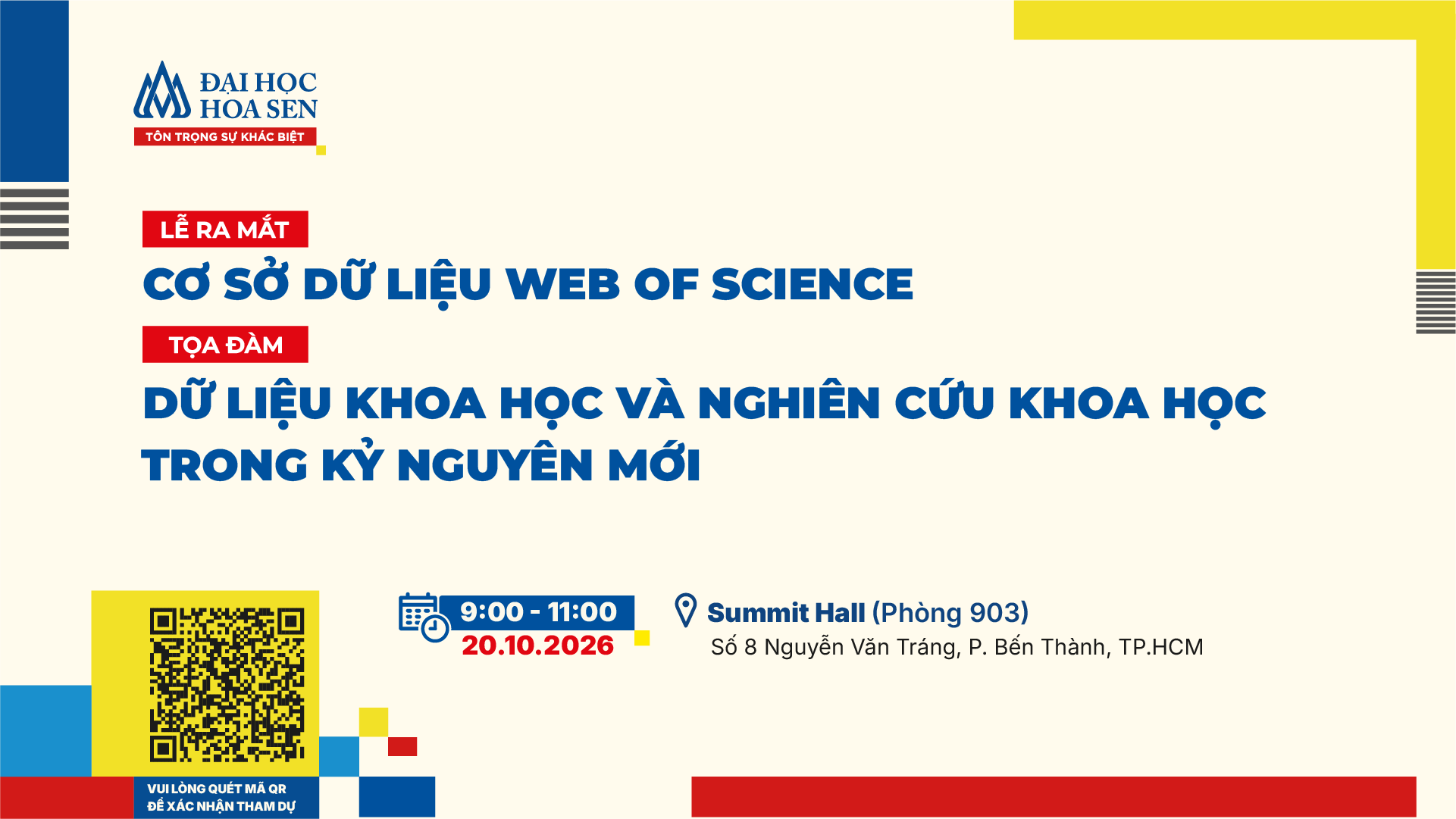Lễ ra mắt cơ sở dữ liệu Web of Science và Tọa đàm “Dữ liệu khoa học và Nghiên cứu khoa học trong kỷ nguyên mới”