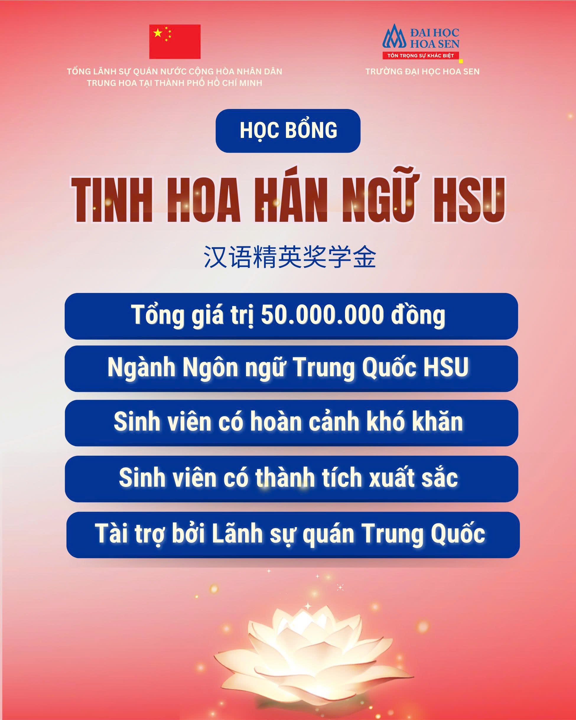 HỌC BỔNG “TINH HOA HÁN NGỮ HSU”