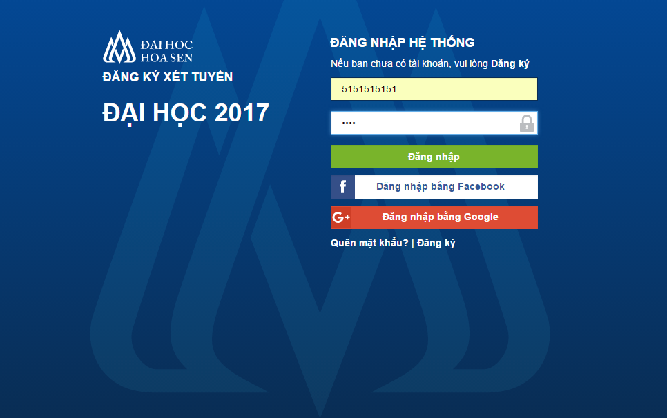 dang ky xet tuyen DH Hoa Sen