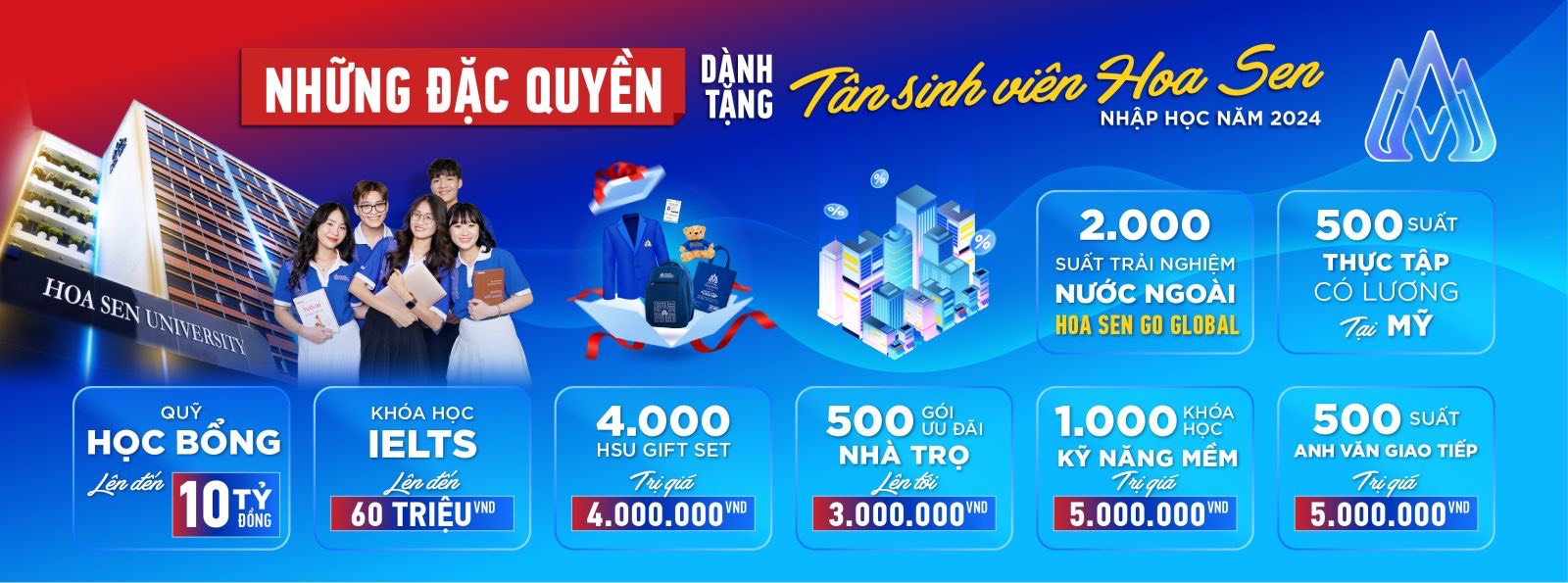 Những đặc quyền dành tặng tân sinh viên Hoa Sen 2024