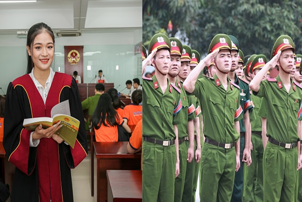 Học luật ra làm công an được không