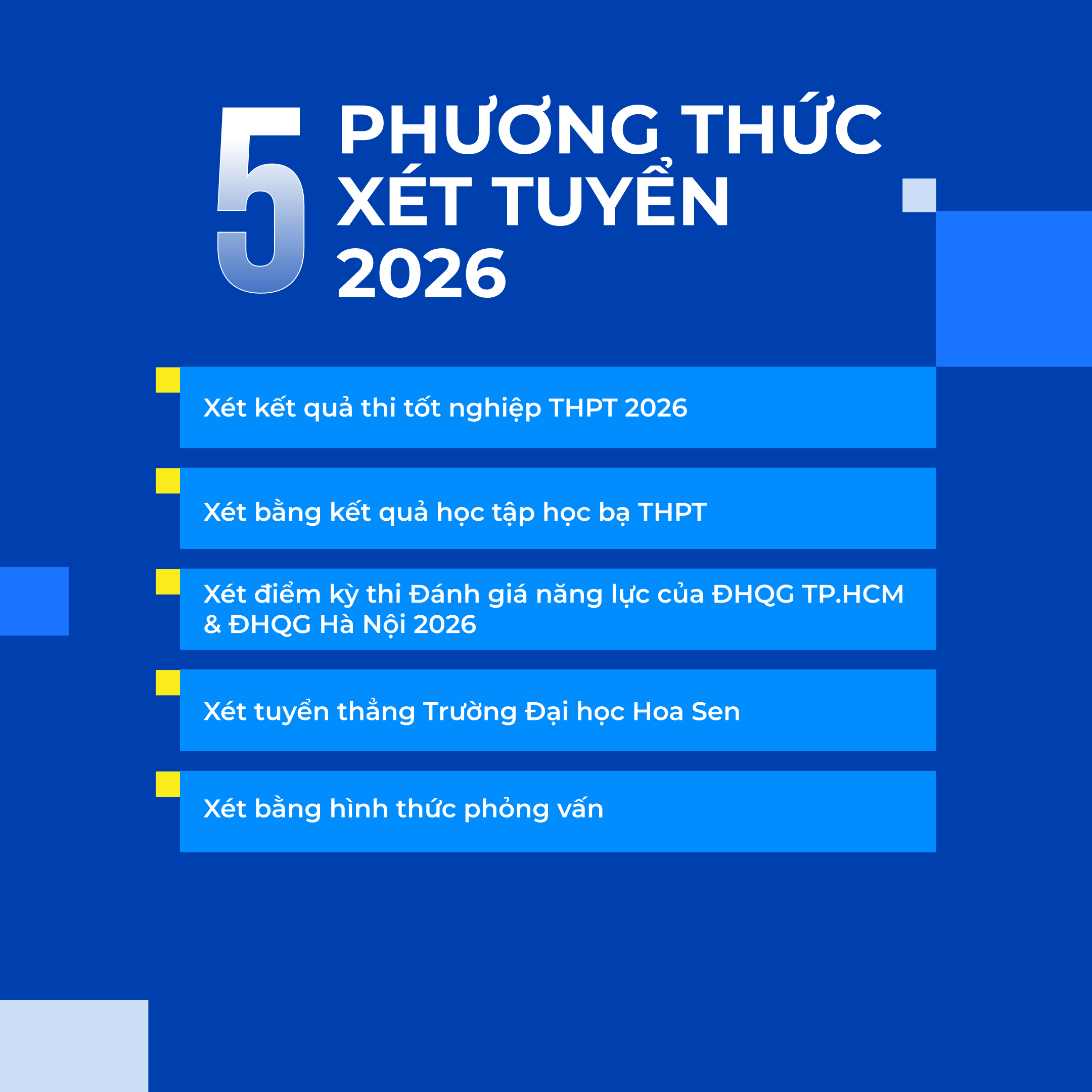 Đại học Hoa Sen công bố 05 phương thức xét tuyển chính thức năm 2026
