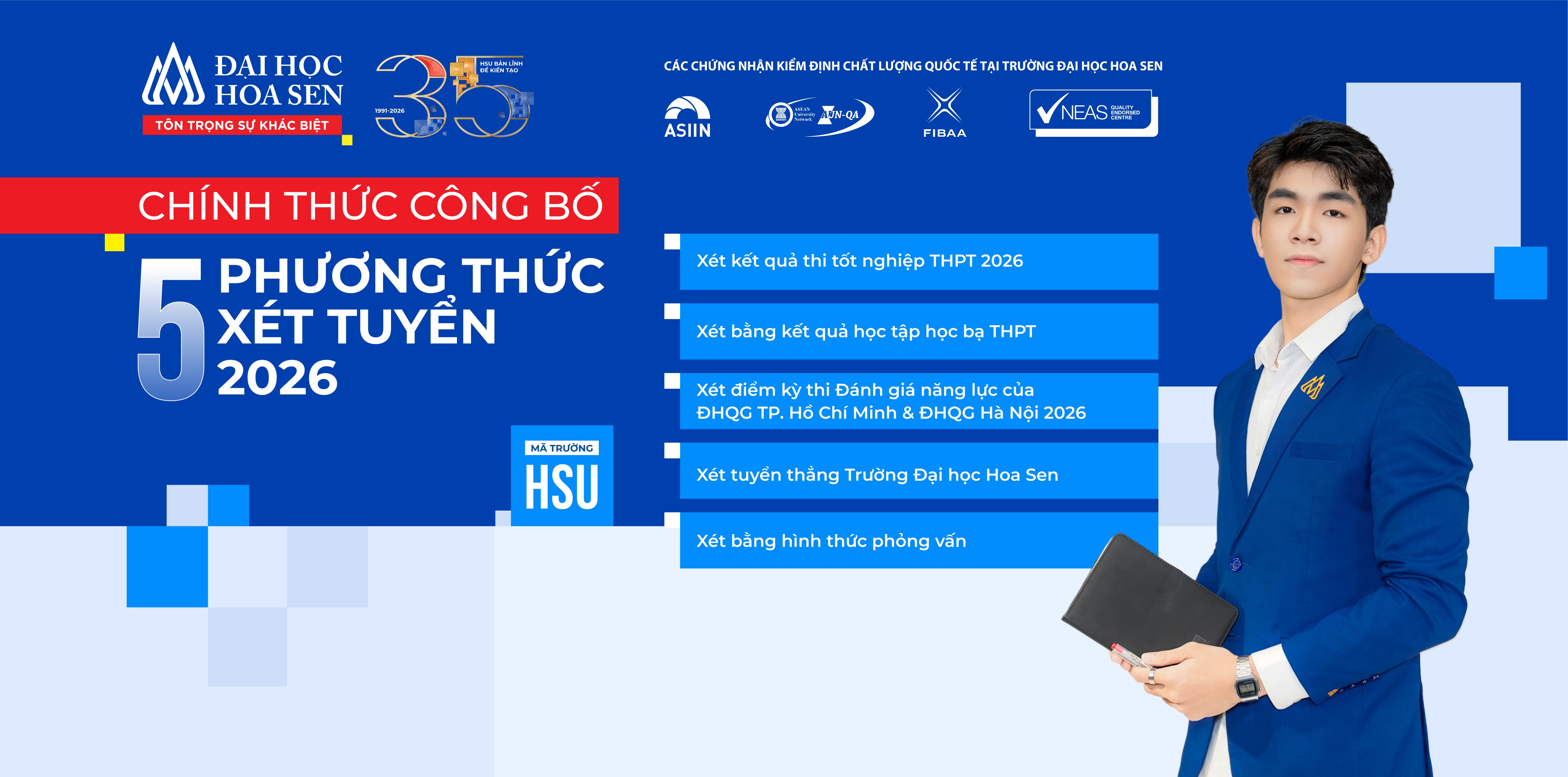 Đại học Hoa Sen công bố 05 phương thức xét tuyển chính thức năm 2026