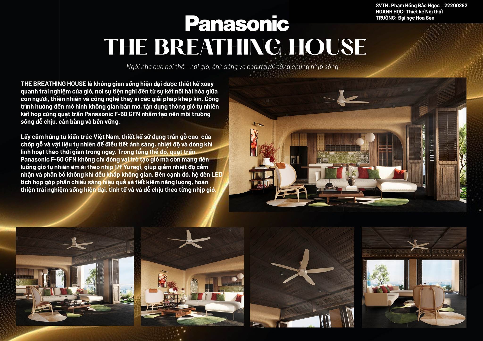 Sinh viên Thiết kế nội thất chinh phục Panasonic với thiết kế “Không gian biết thở”