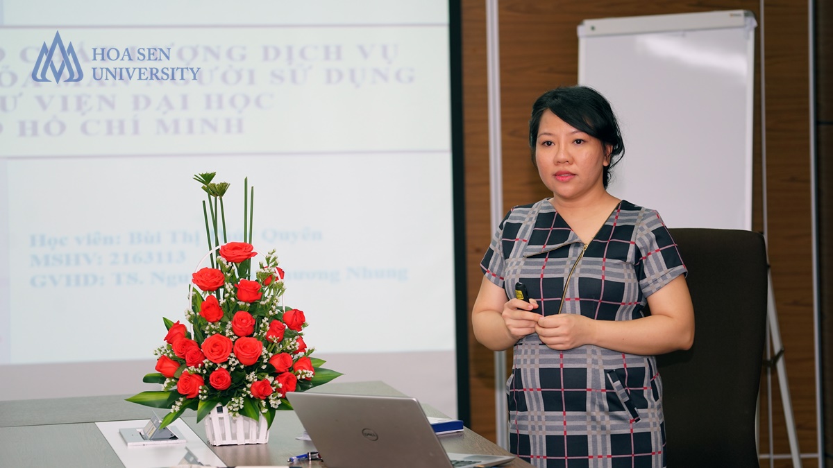 Bùi Thị Thuý Quyên bảo vệ luận văn tốt nghiệp MBA-HSU
