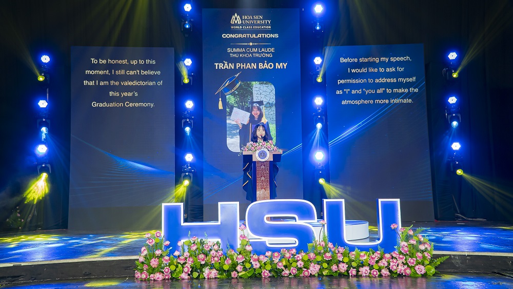 MAX0029 Phát biểu của Thủ khoa HSU tại Lễ tốt nghiệp 41 – Trần Phan Bảo My