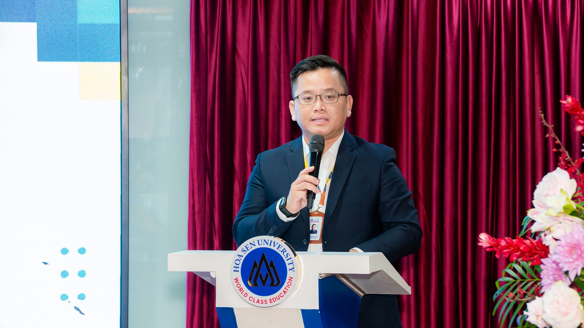 ThS Đoàn Ngọc Duy - Phó hiệu trưởng Trường Đại học Hoa Sen chia sẻ tại buổi ký kết