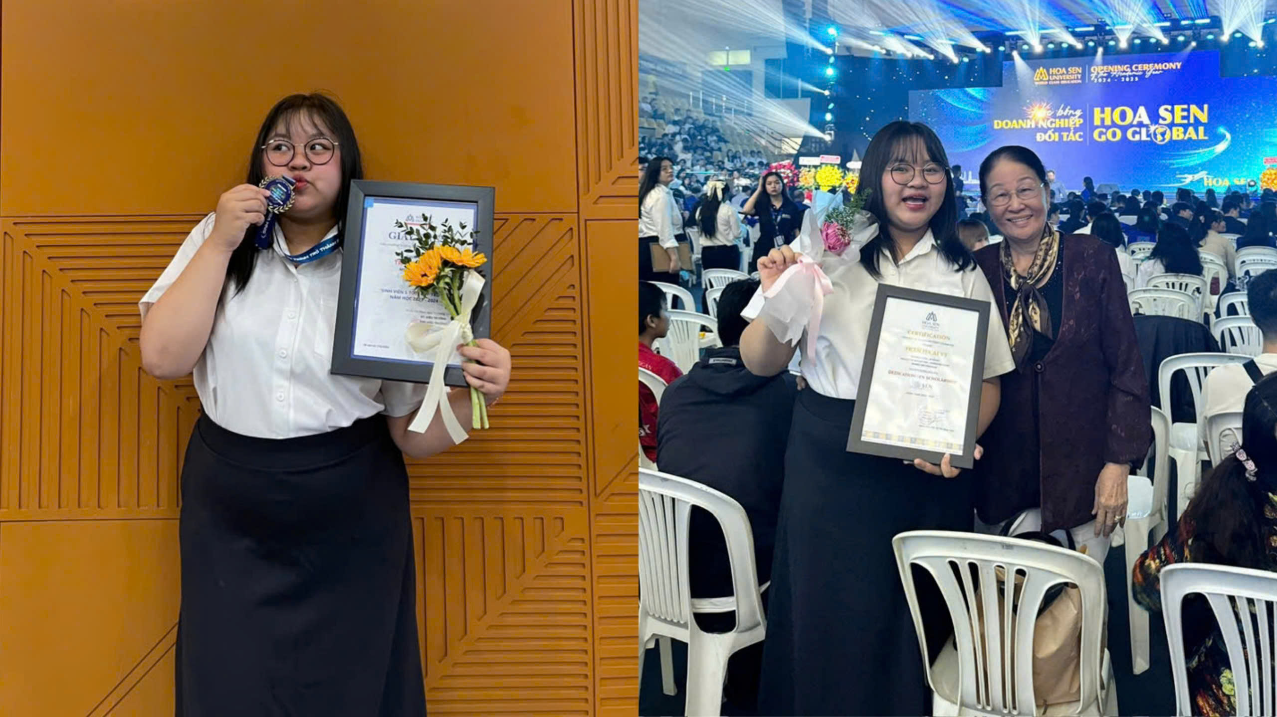 Ái Vy đã đạt nhiều thành tích trong suốt quá trình học tập tại HSU