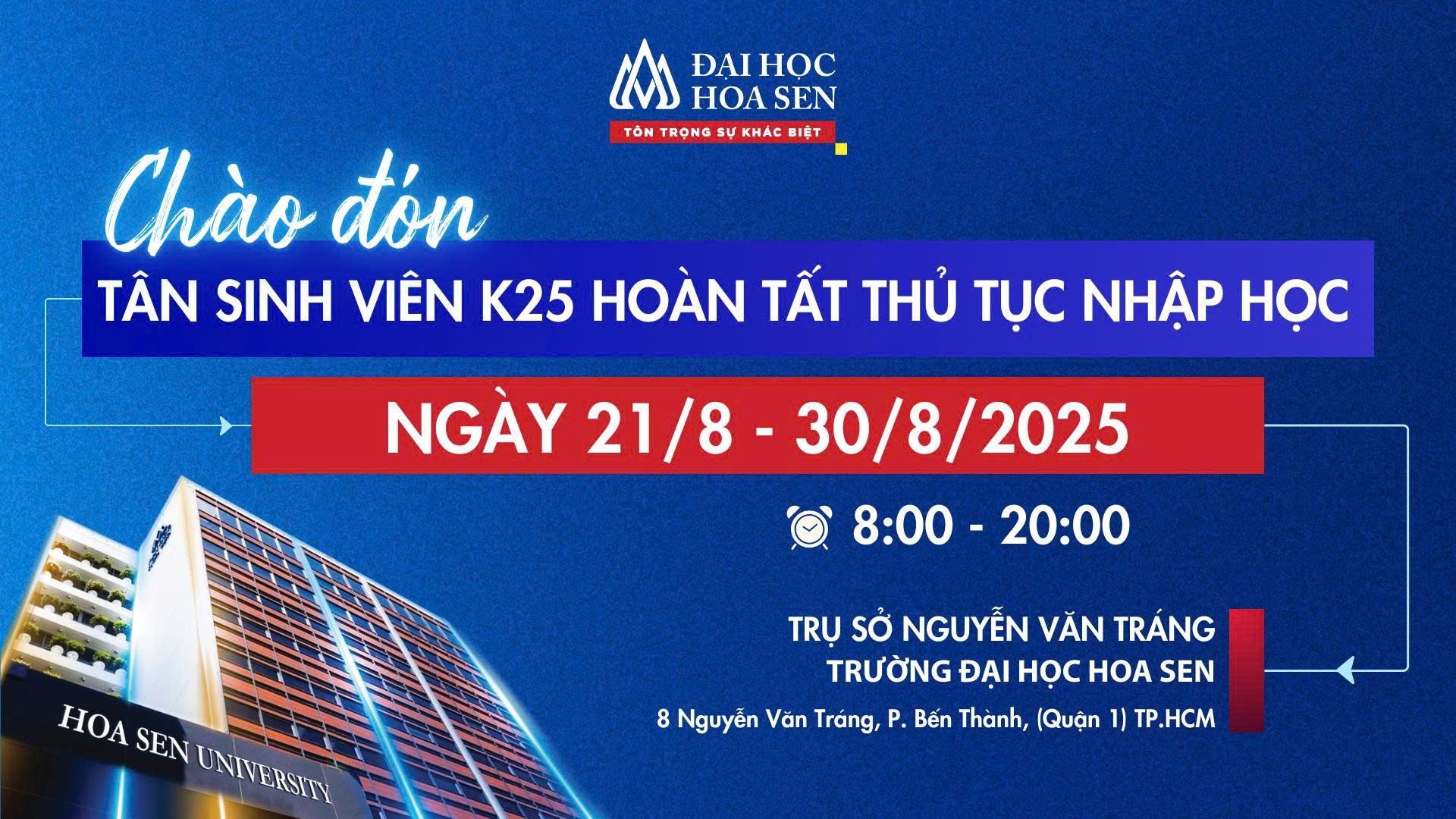 Hướng dẫn tân sinh viên K25 nhập học