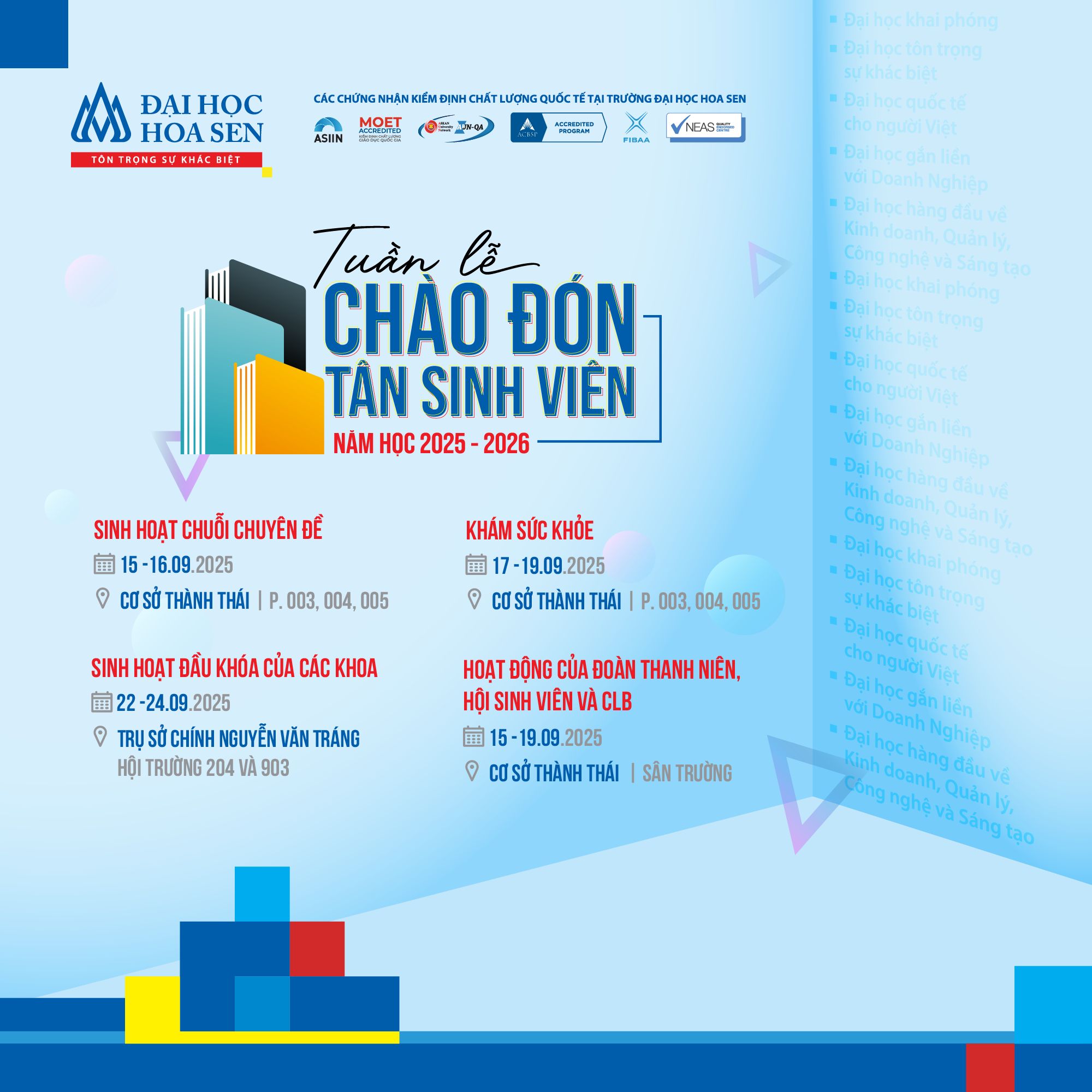 Tuần lễ Chào đón Tân sinh viên HSU 2025