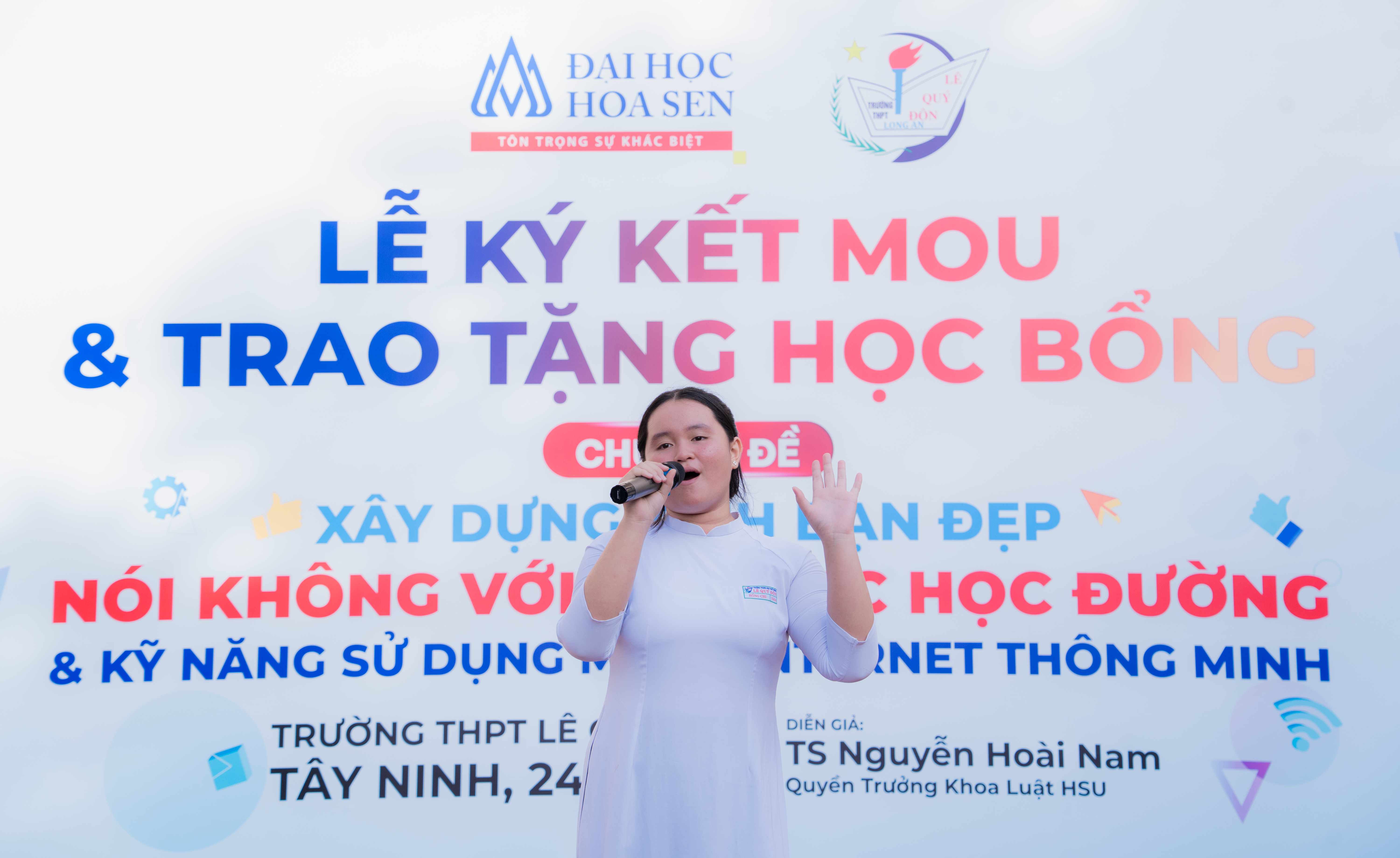 HSU đồng hành cùng THPT Lê Quý Đôn qua hoạt động trao học bổng và giáo dục an toàn học đường