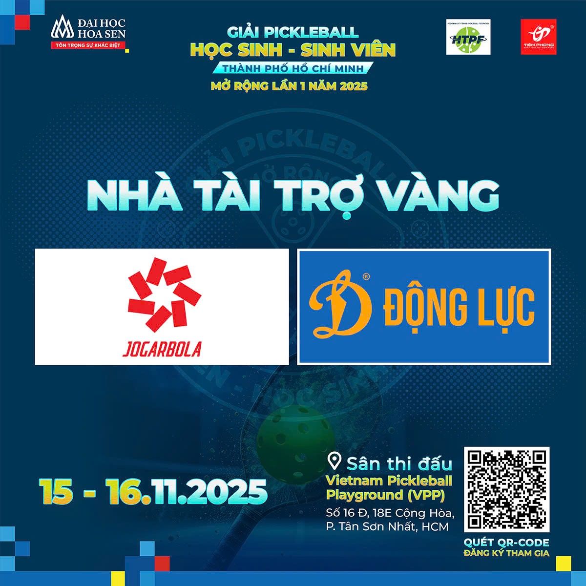 JOGARBOLA đồng hành cùng HSU, lan tỏa tinh thần thể thao học đường tại Giải Pickleball TP.HCM