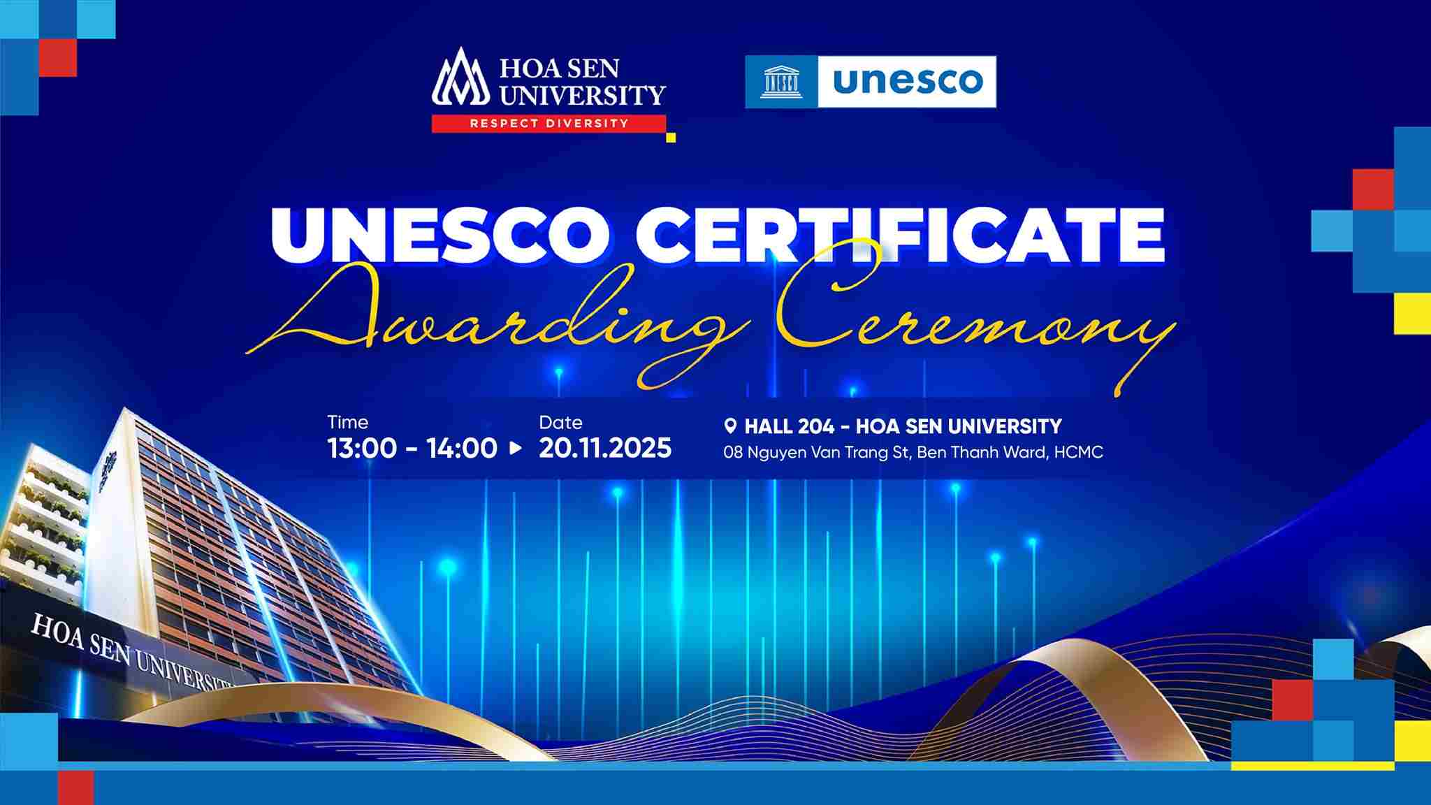 Lễ trao chứng nhận UNESCO – HSU khẳng định uy tín trên bản đồ học thuật quốc tế