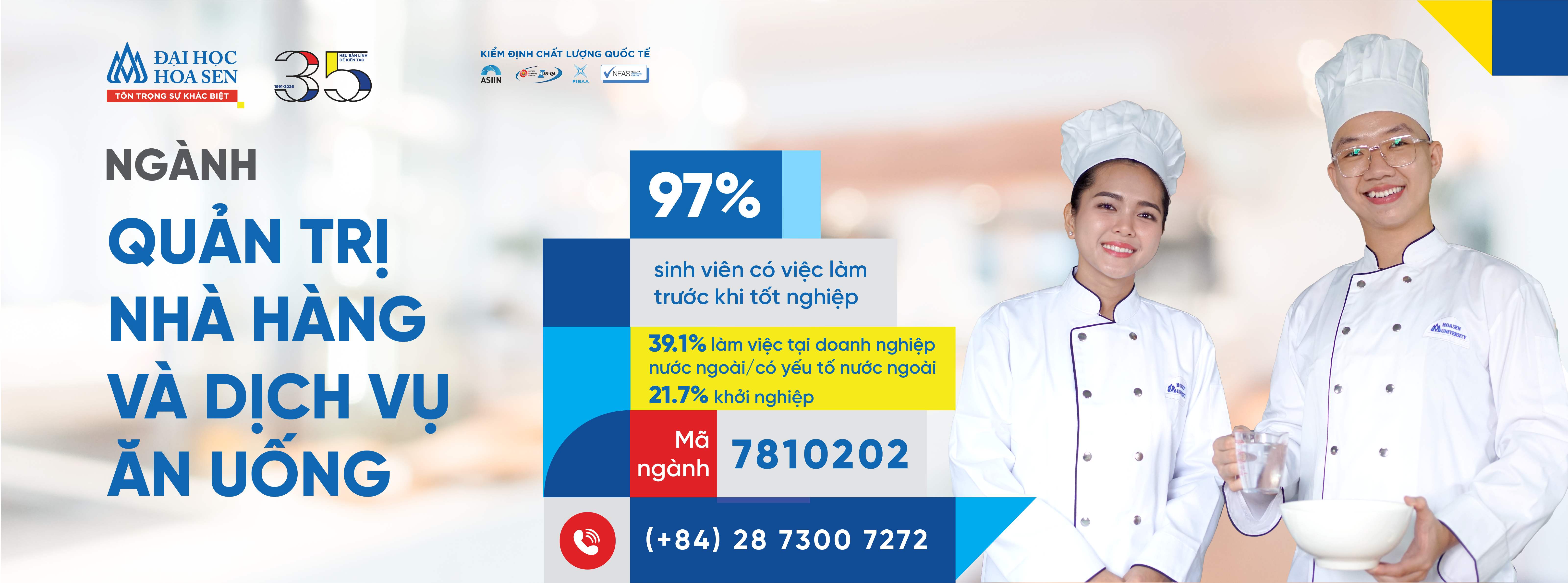 Ngành Quản trị nhà hàng và dịch vụ ăn uống - Đại học Hoa Sen - Tuyển sinh 2026