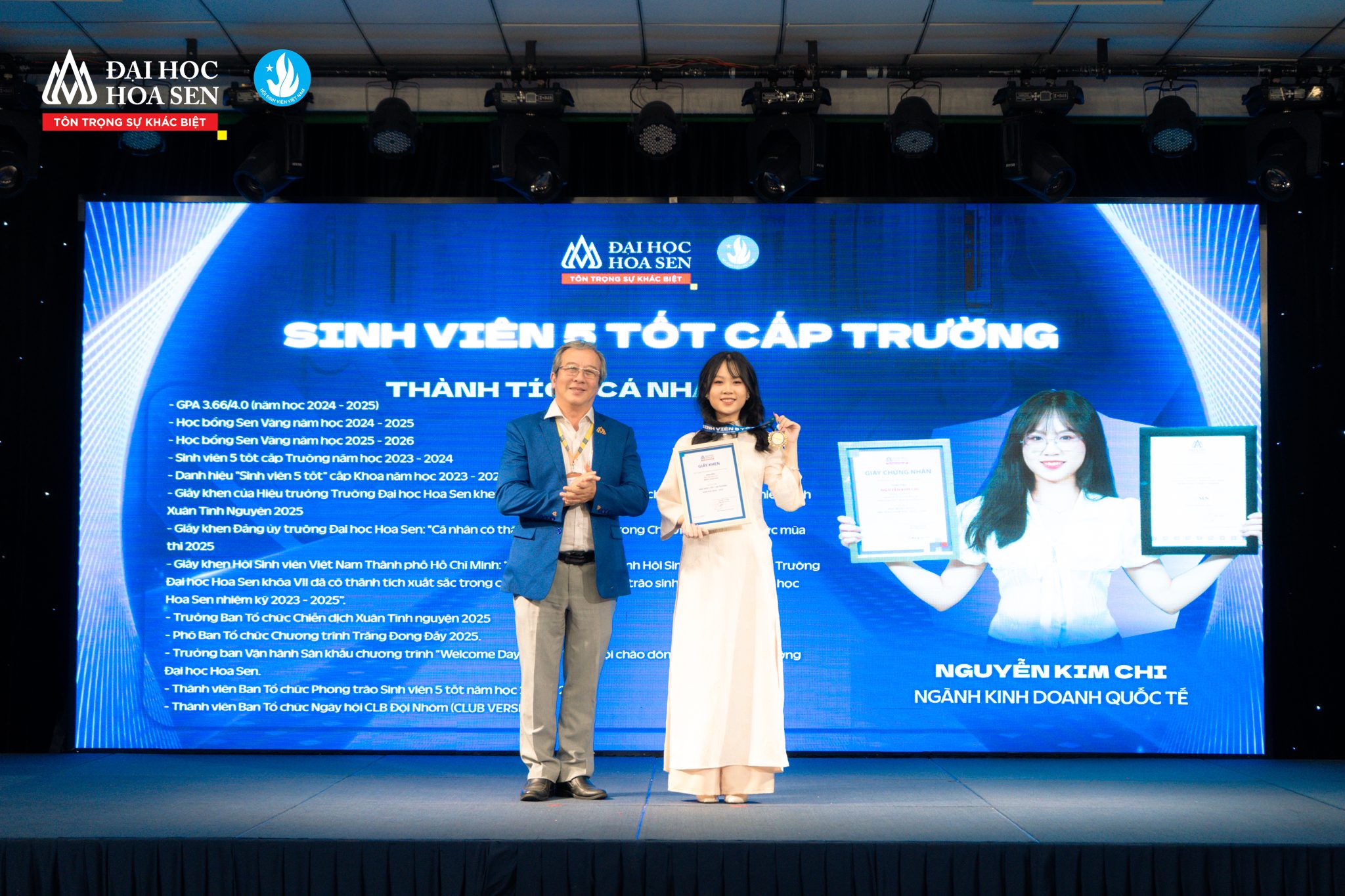 Lễ vinh danh sinh viên 5 tốt Đại học Hoa Sen, năm học 2024-2025