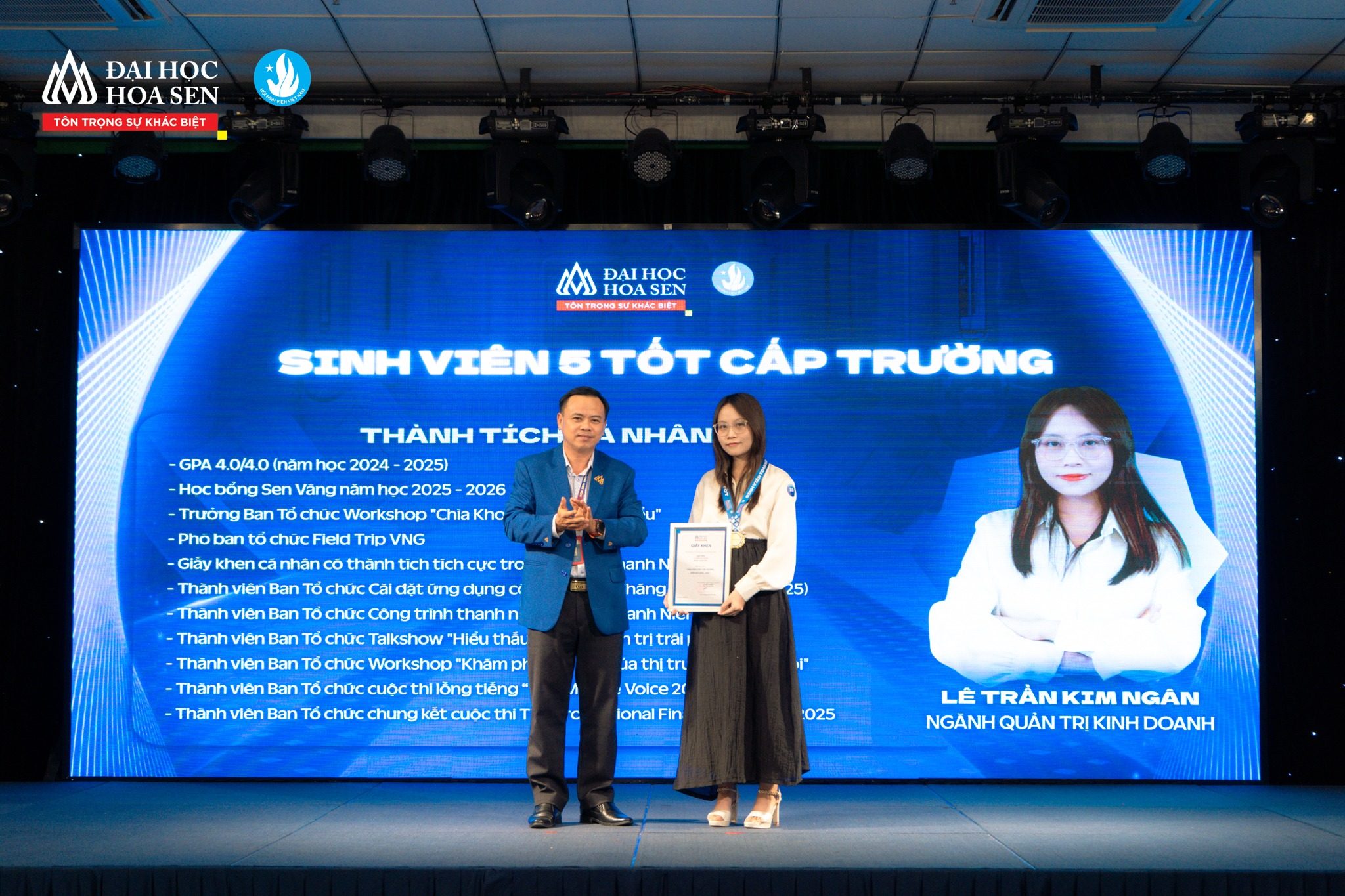 Lễ vinh danh sinh viên 5 tốt Đại học Hoa Sen, năm học 2024-2025