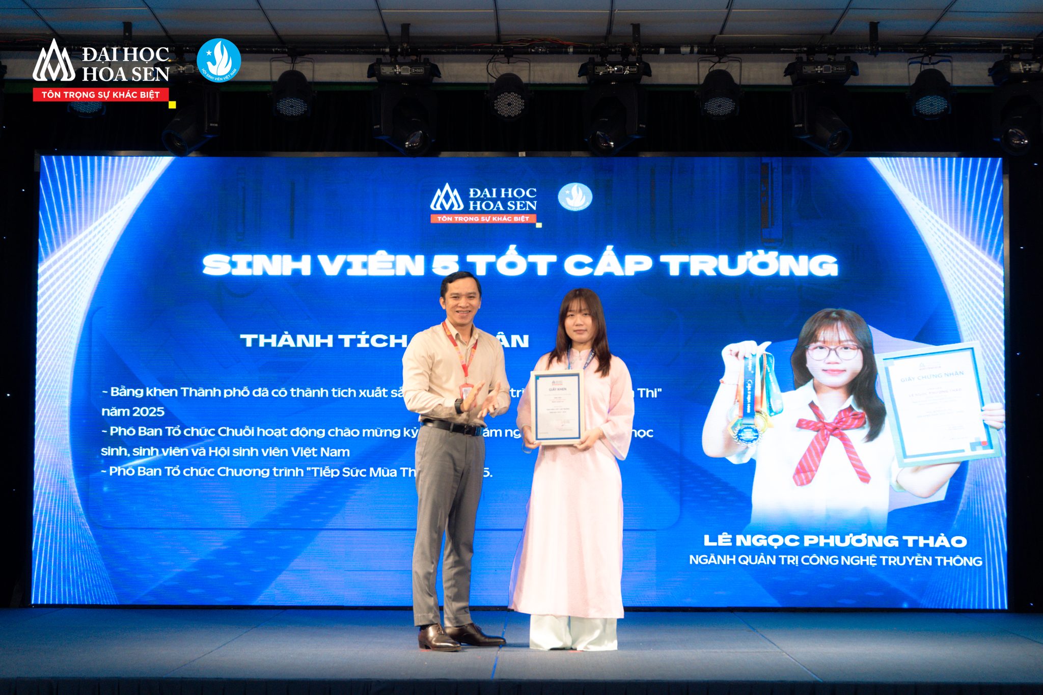 Lễ vinh danh sinh viên 5 tốt Đại học Hoa Sen, năm học 2024-2025