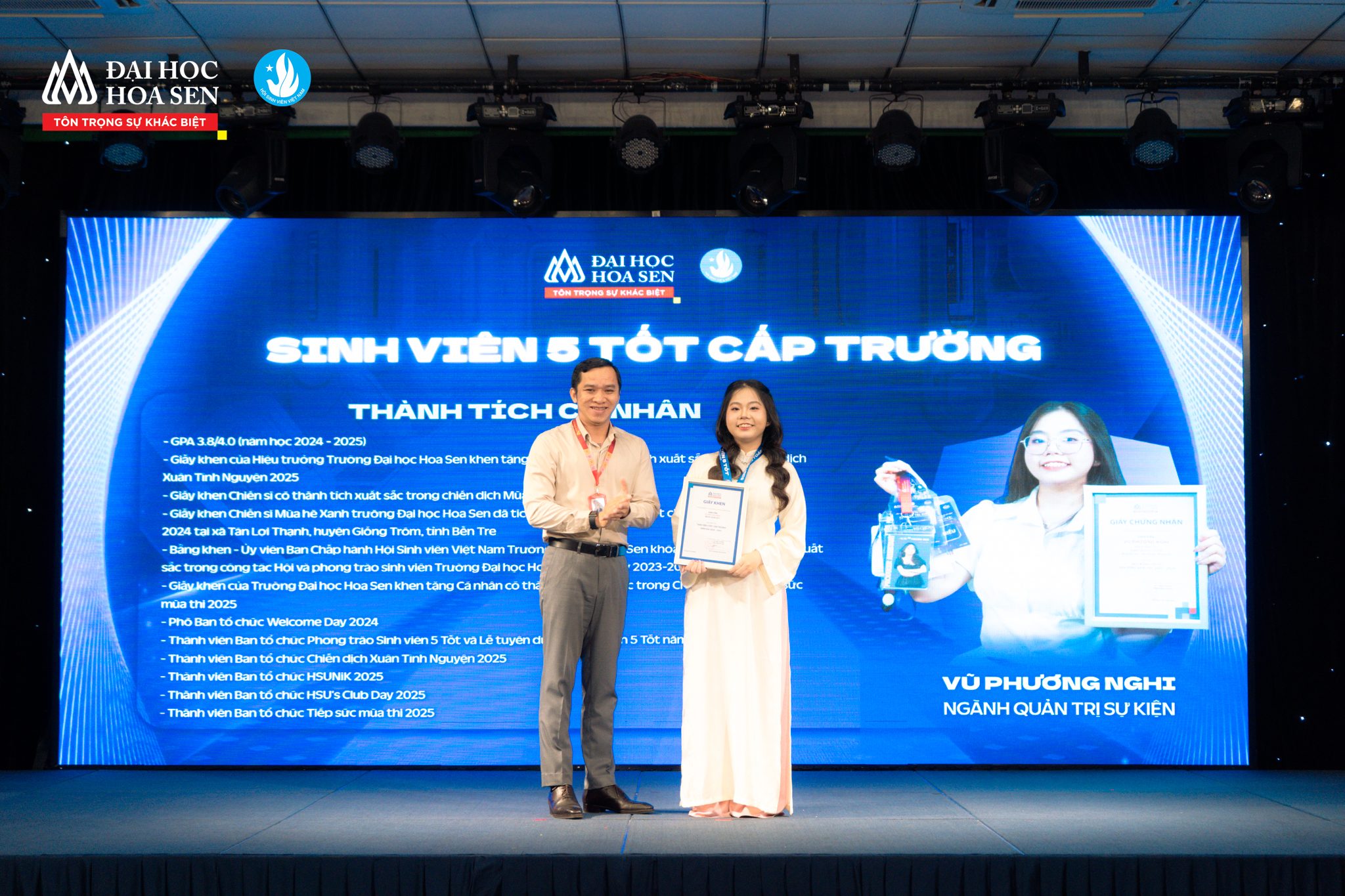 Lễ vinh danh sinh viên 5 tốt Đại học Hoa Sen, năm học 2024-2025