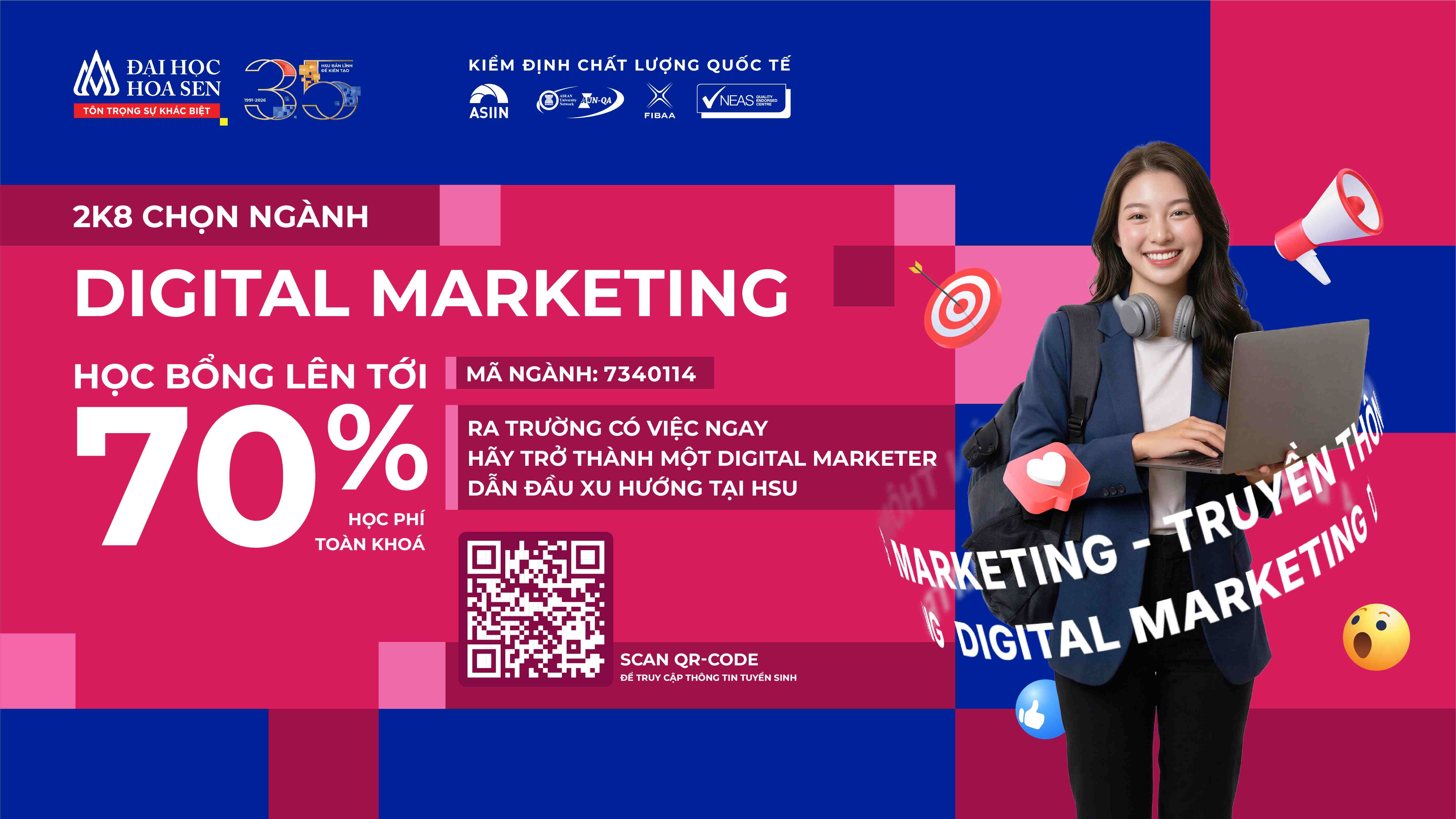 2K8 chọn ngành Digital Marketing HSU: học thực chiến, sẵn sàng cho môi trường số