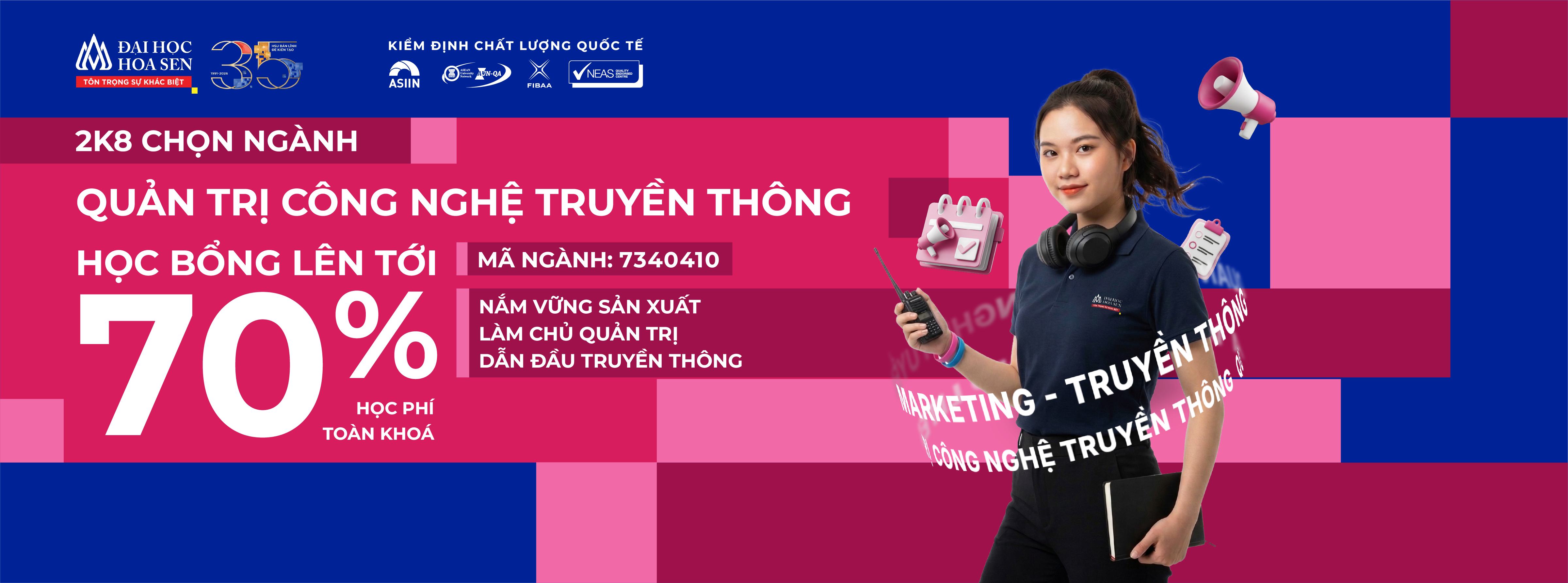 2K8 chọn ngành Quản trị Công nghệ truyền thông HSU: