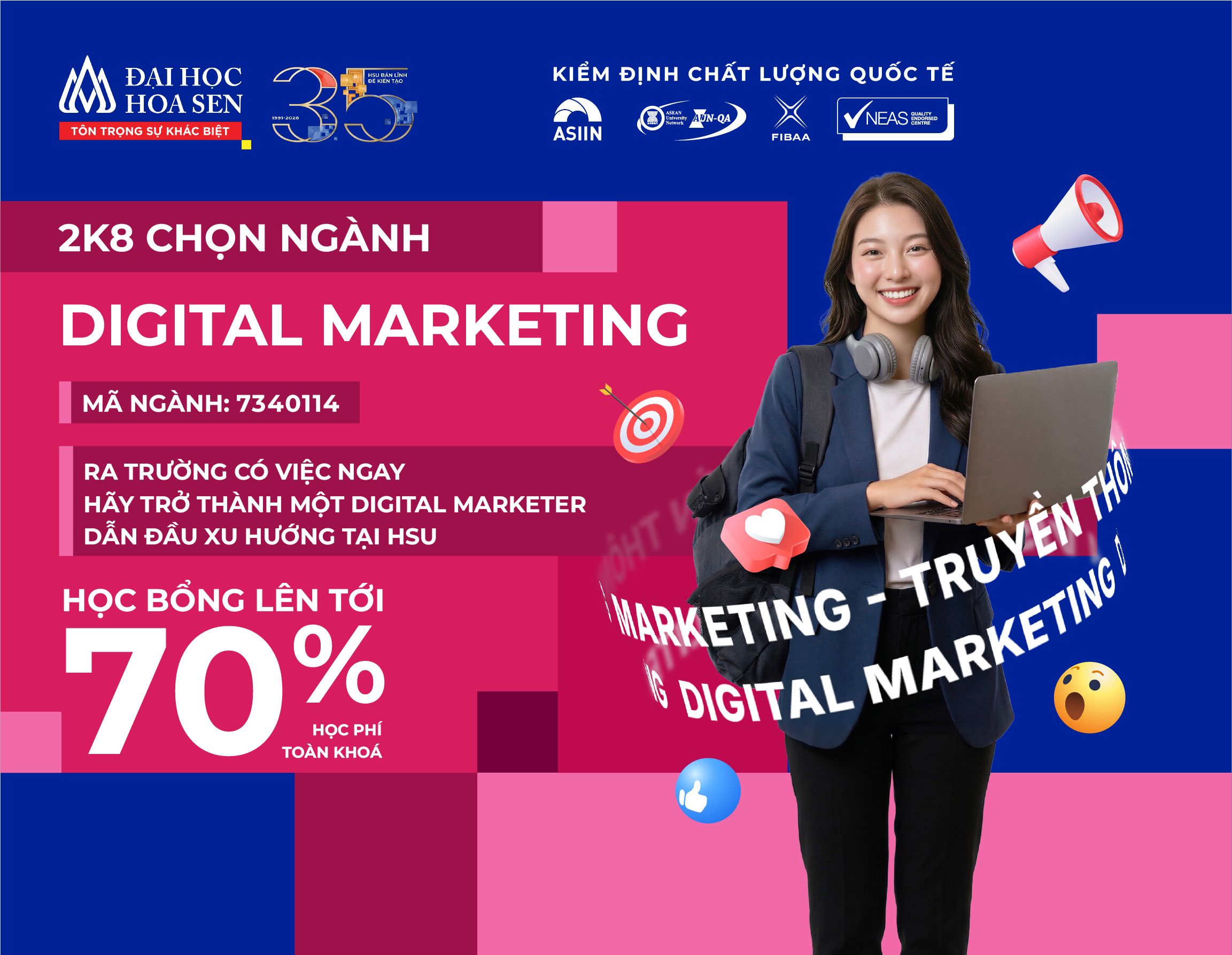 2K8 chọn ngành Digital Marketing HSU: học thực chiến, sẵn sàng cho môi trường số