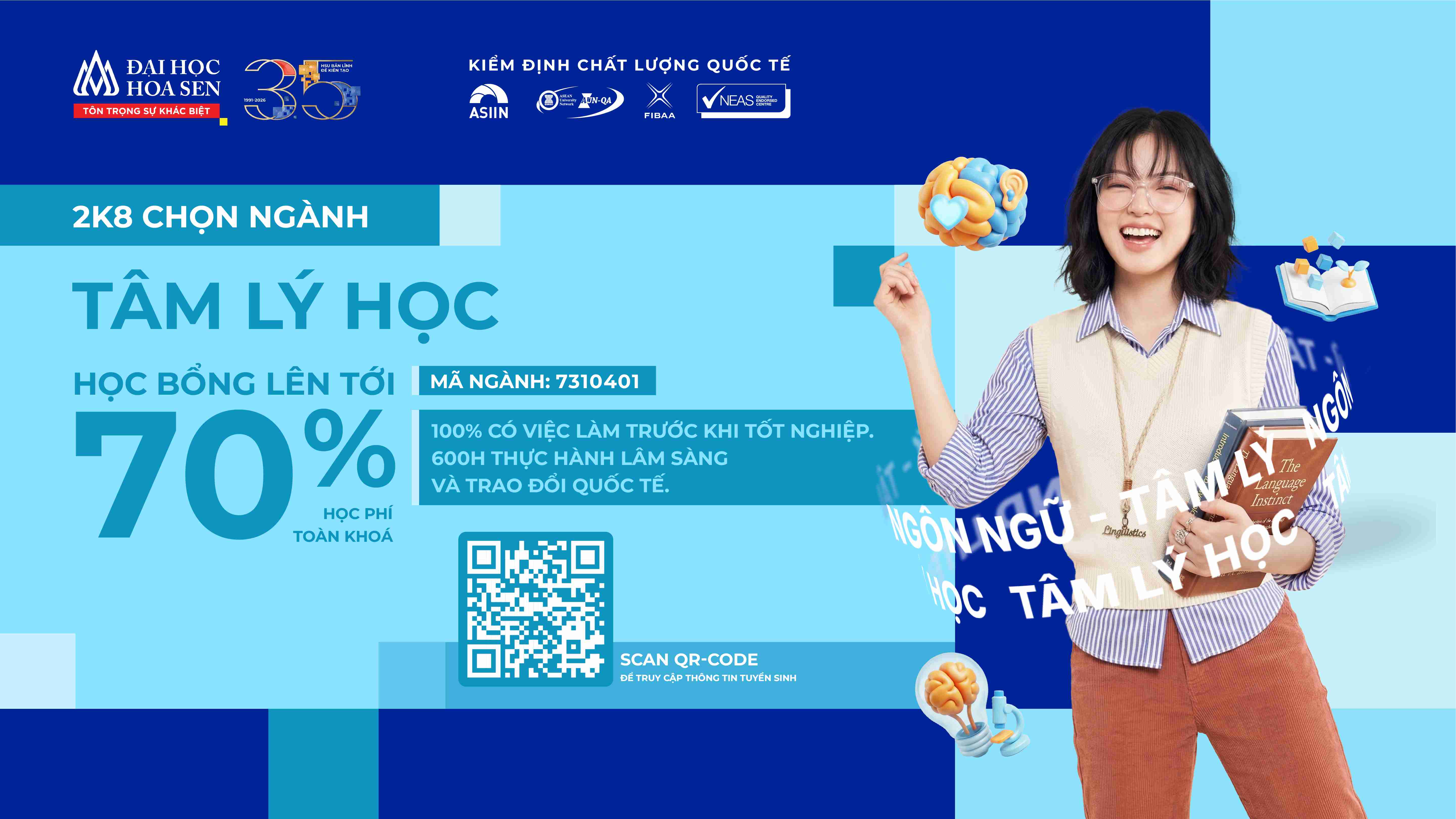 Ngành Tâm lý học HSU tuyển sinh 2026