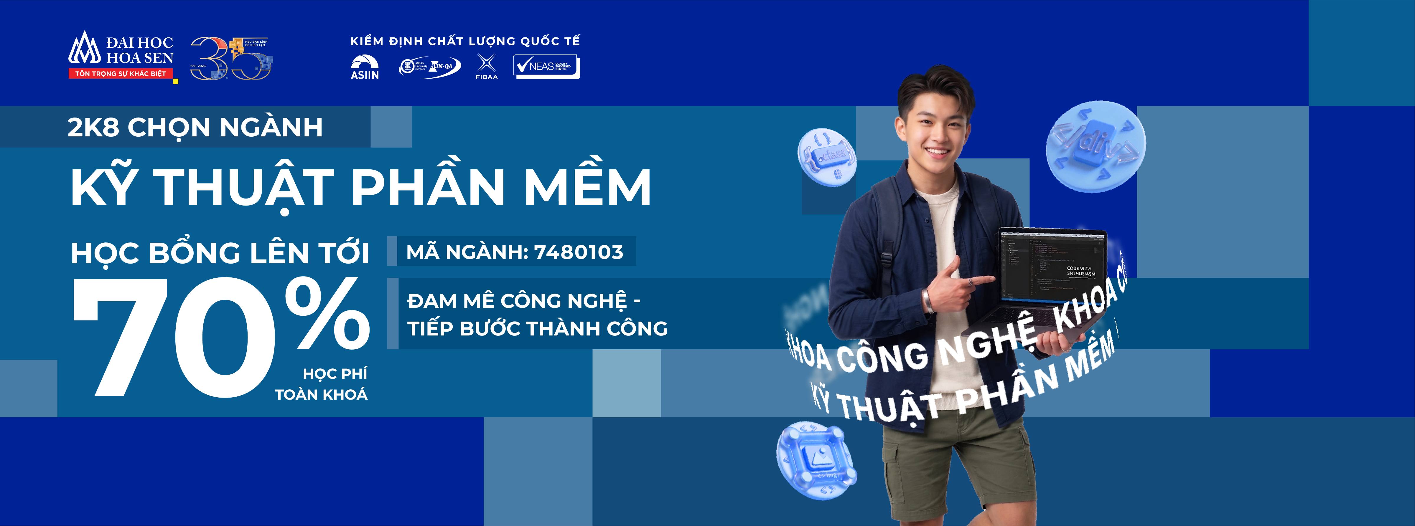 2K8 chọn ngành Kỹ thuật phần mềm HSU