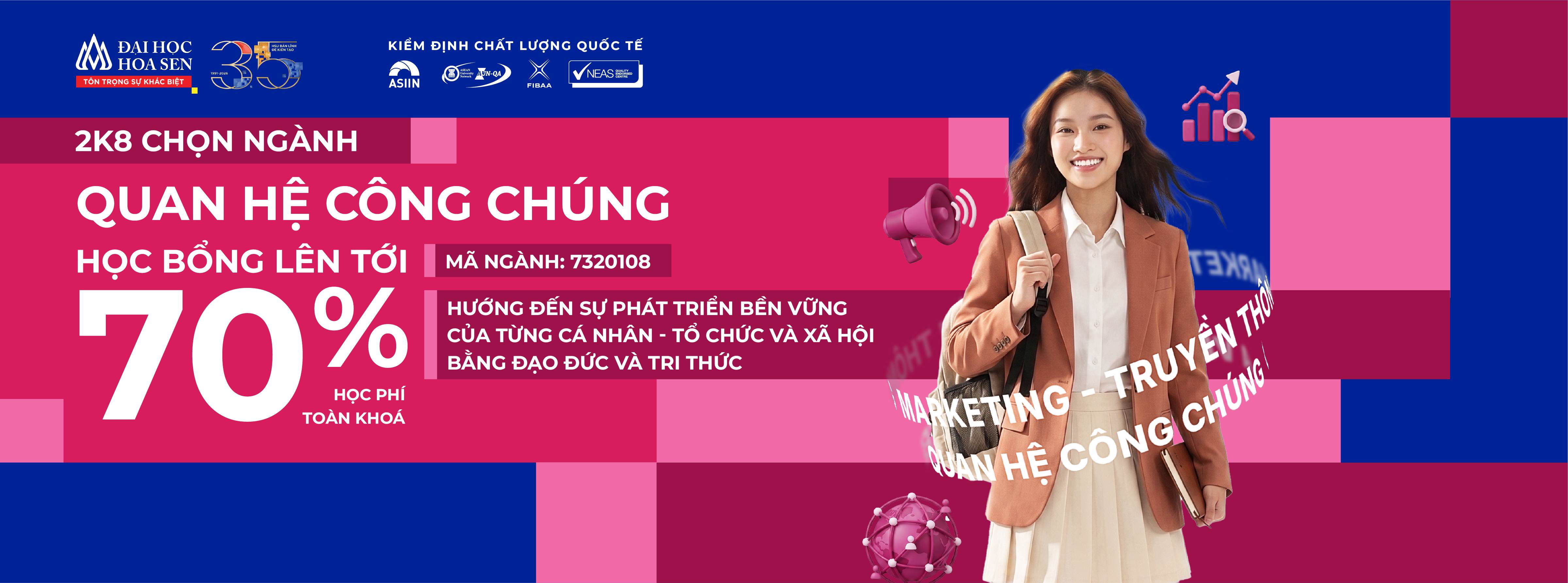 2K8 chọn ngành Quan hệ công chúng Đại học Hoa Sen: làm chủ câu chuyện thương hiệu trong thời đại số