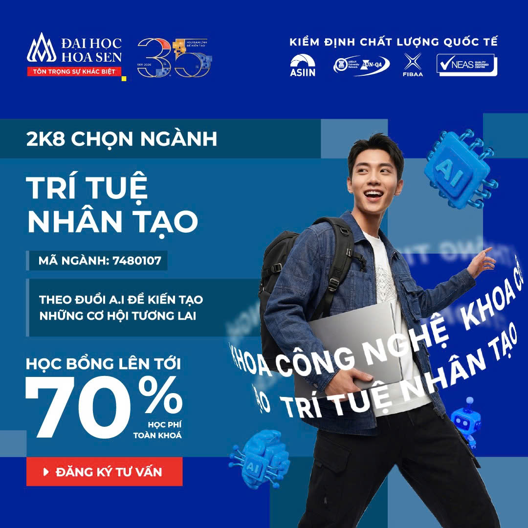 2K8 chọn ngành Trí tuệ Nhân tạo HSU: Kiến tạo công nghệ, dẫn dắt tương lai