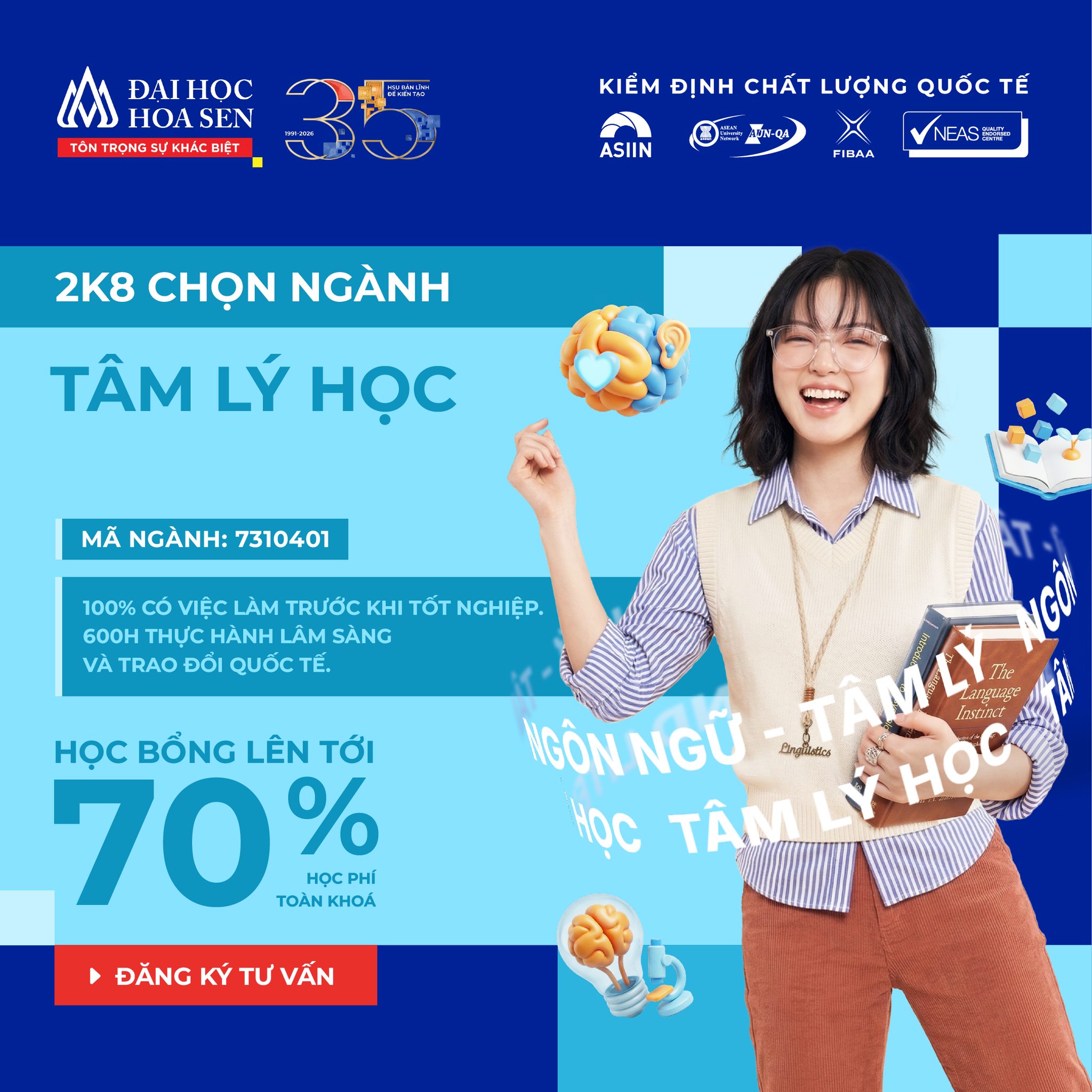 chọn ngành Tâm lý học HSU