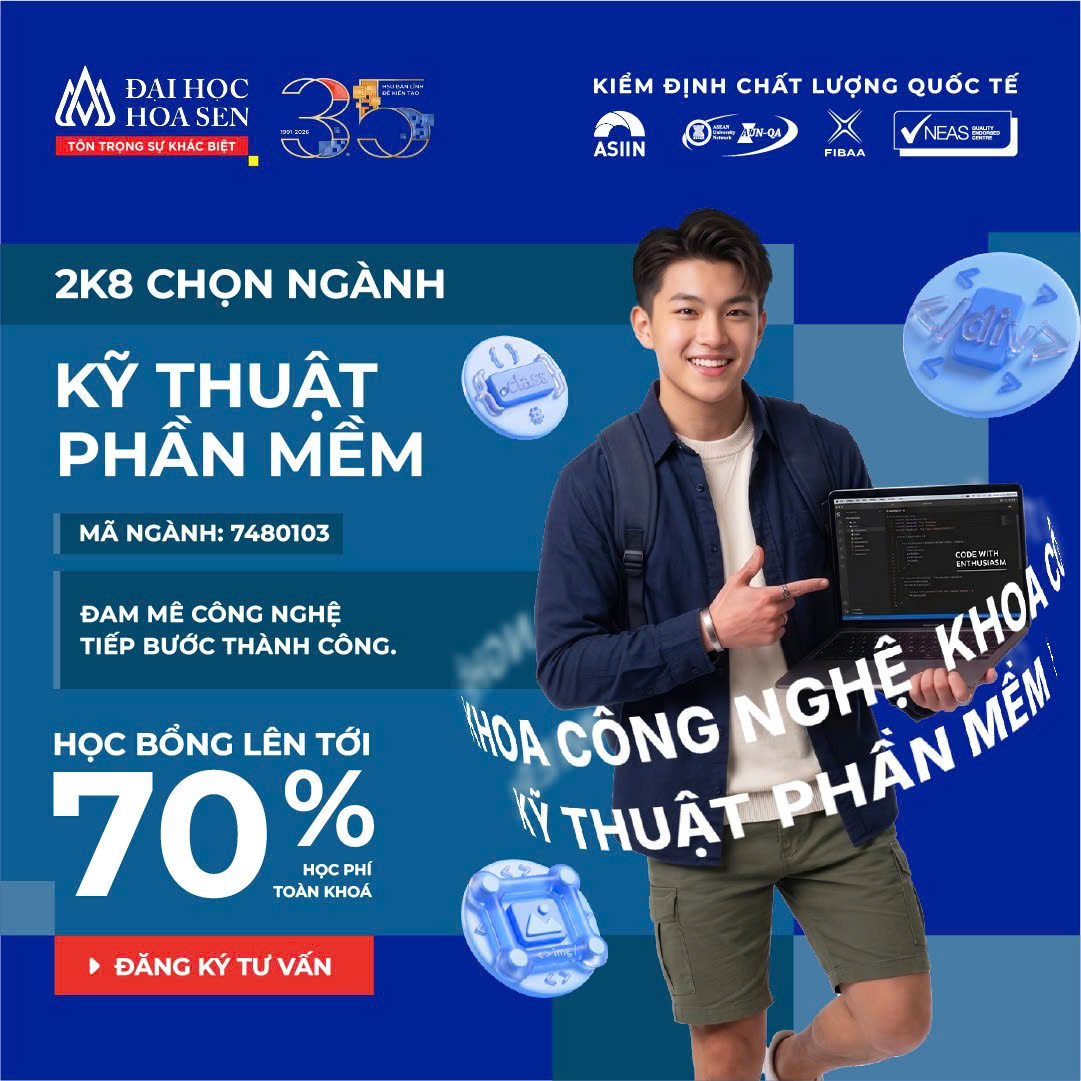 2K8 chọn ngành Kỹ thuật phần mềm HSU – Làm chủ tương lai số
