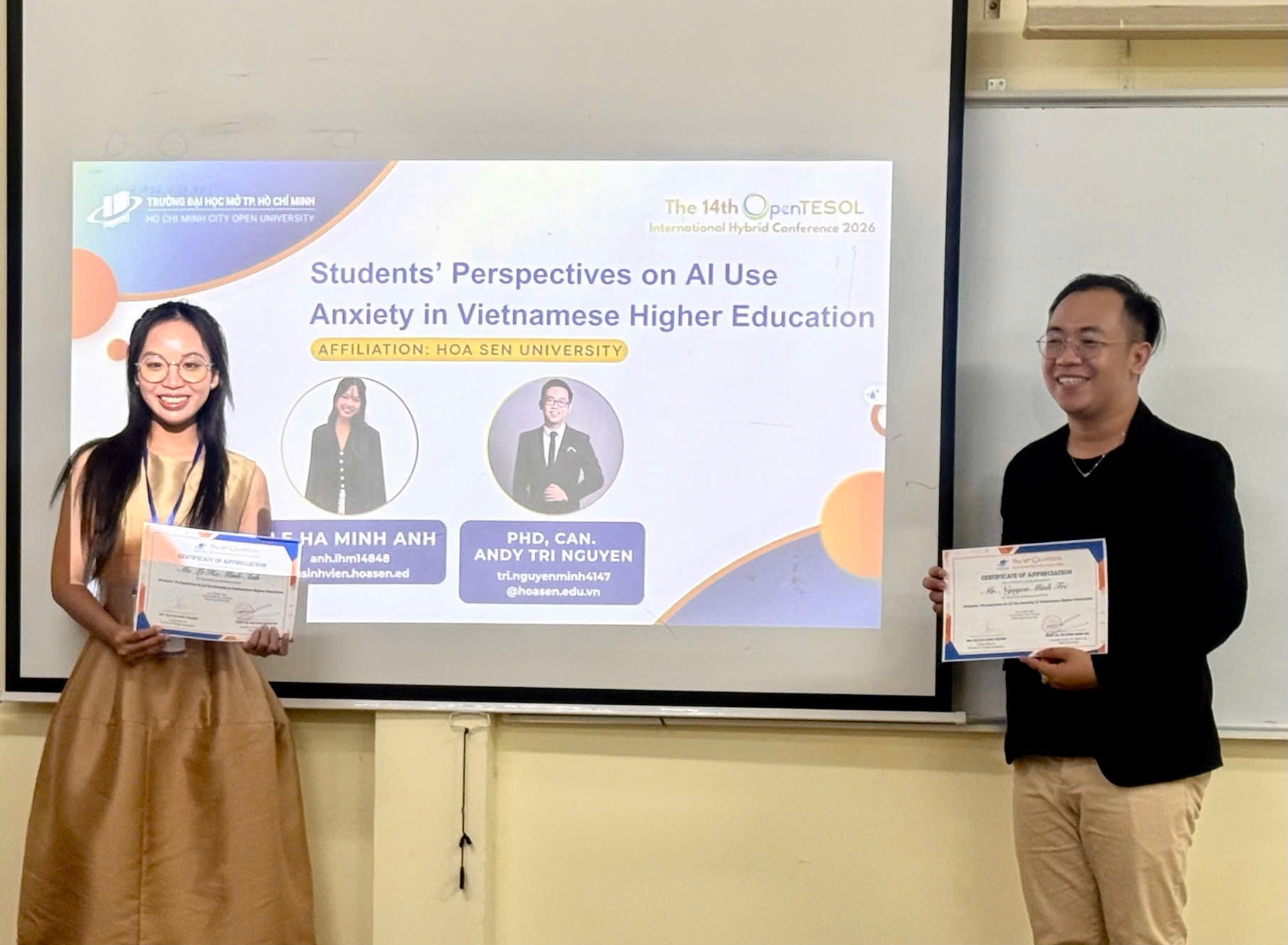 Sinh viên Ngôn ngữ Anh HSU trình bày nghiên cứu tại Hội thảo quốc tế OPENTESOL 2026