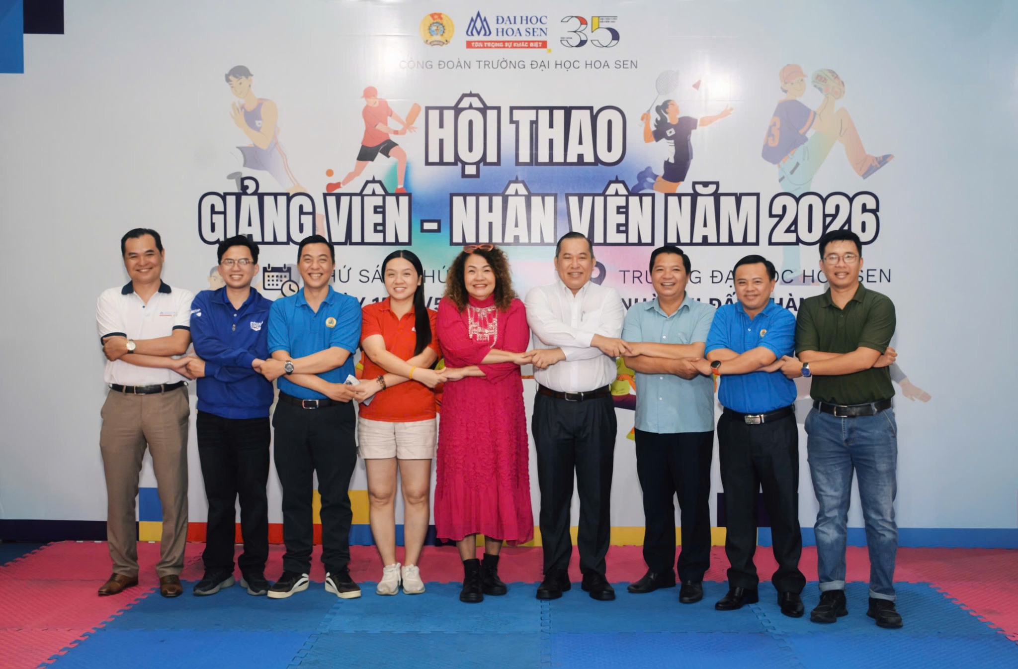 Hội thao Giảng viên - Nhân viên HSU 2026: Chung nhịp tinh thần Hoa Sen nhân dấu mốc 35 năm