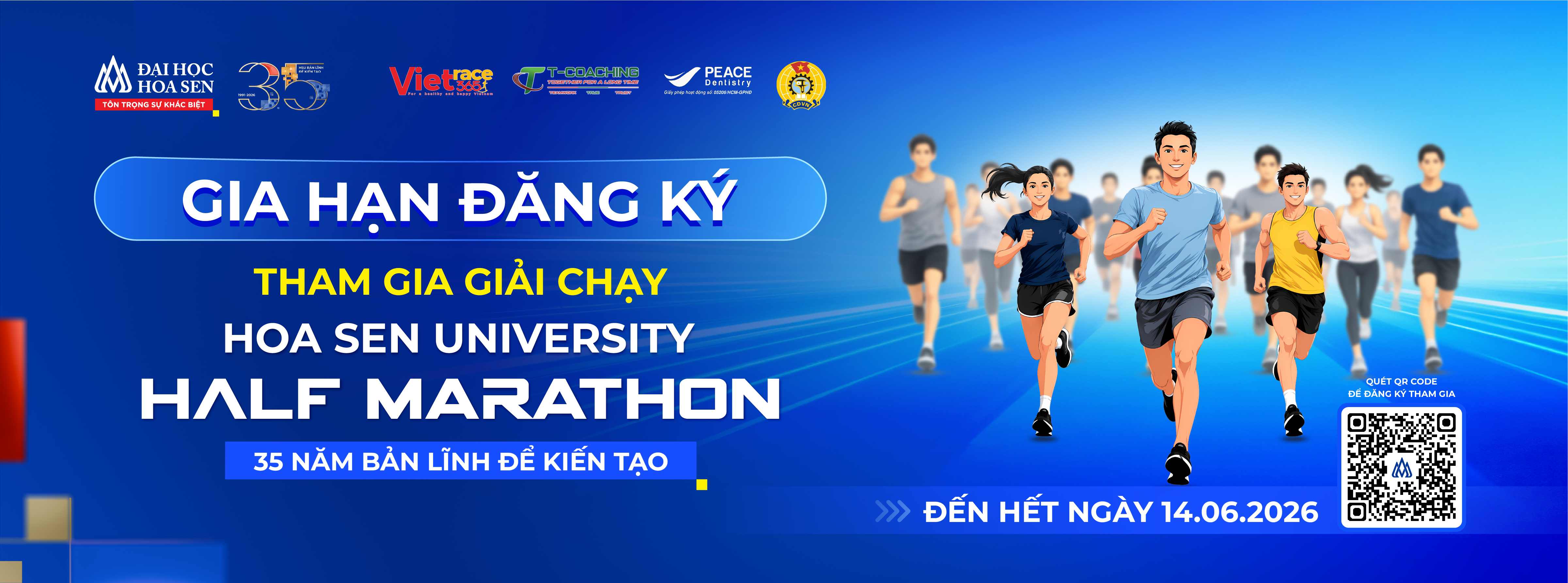Gia hạn đăng ký Giải Hoa Sen University Half Marathon 2026: Tăng cơ hội chinh phục đường chạy “35 năm bản lĩnh để kiến tạo”