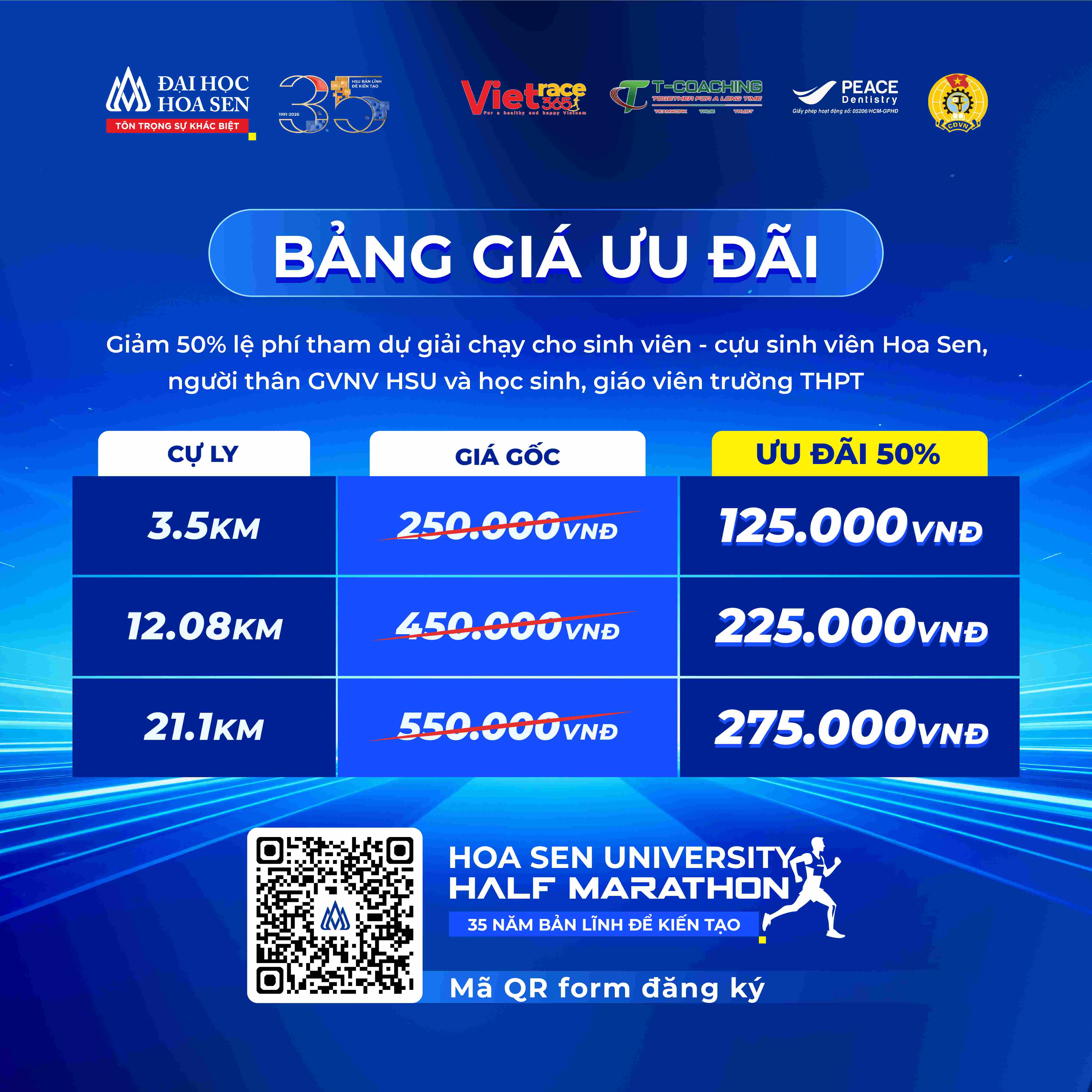 "Hoa Sen University Half Marathon 2026" công bố Race Kit chính thức, sẵn sàng cho ngày hội chạy bộ lớn nhất tháng 6